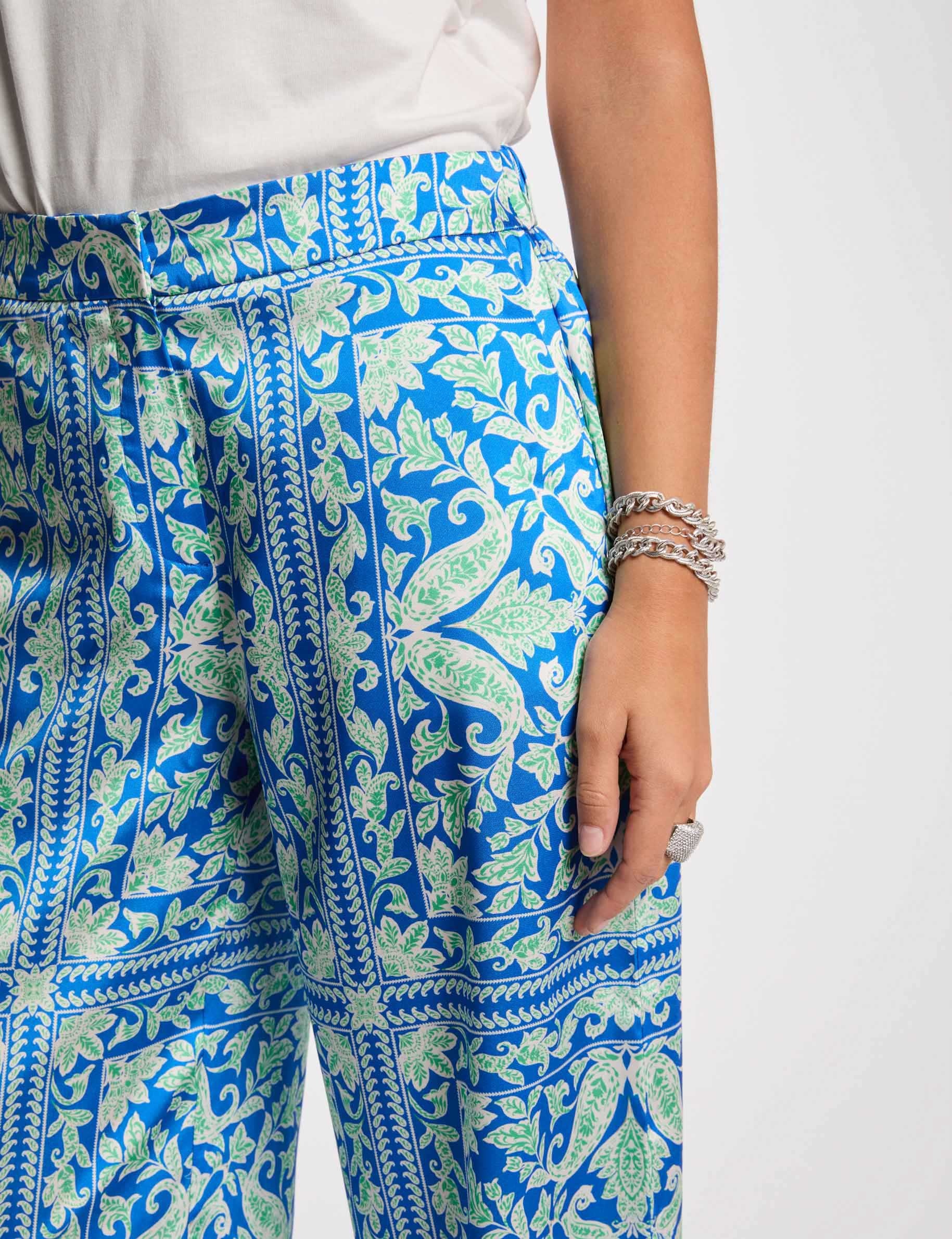 wijde broek met print meerkleurig vrouw Wijde broek met print meerkleurig vrouw