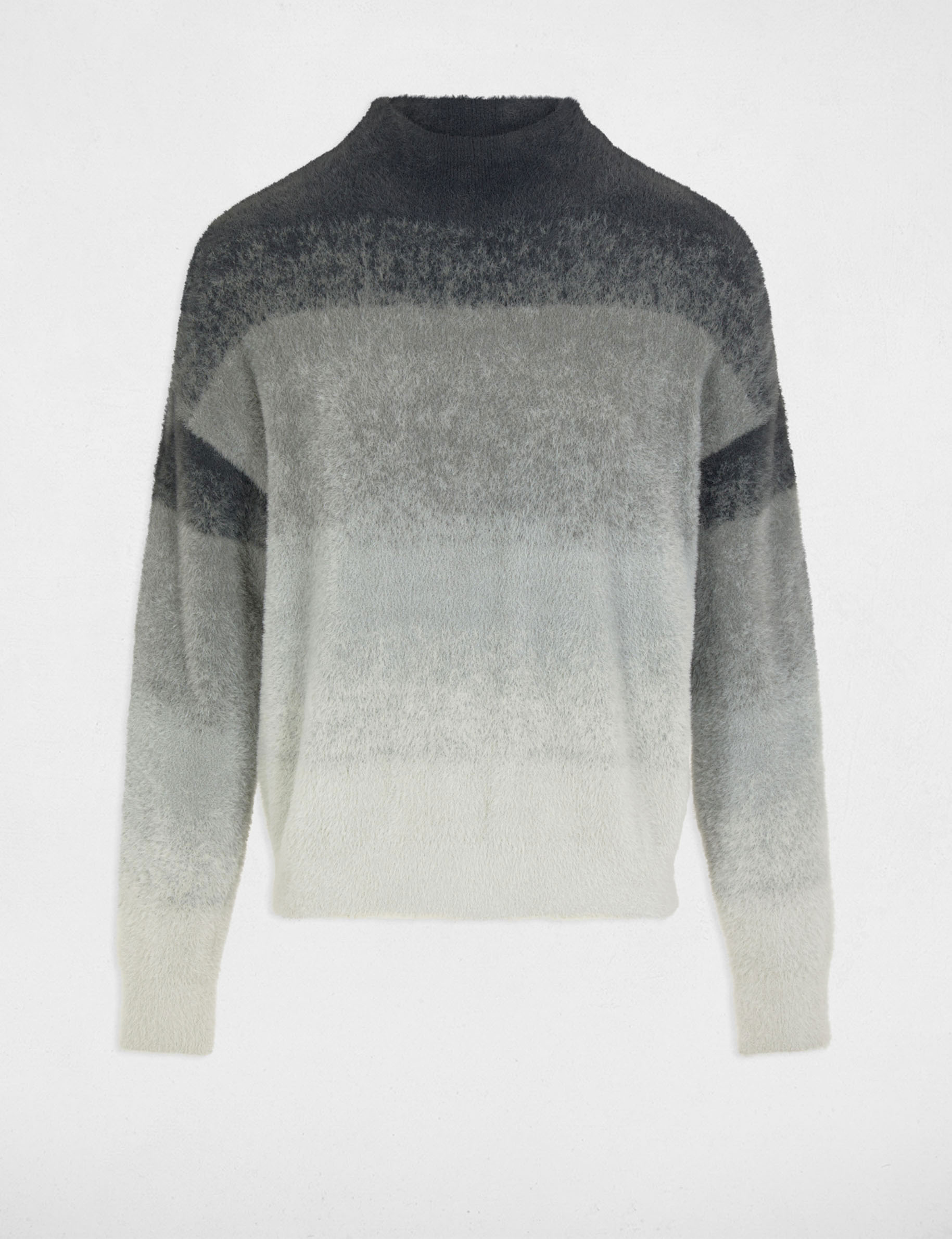 pull col montant gris moyen femme Pull col montant gris moyen femme