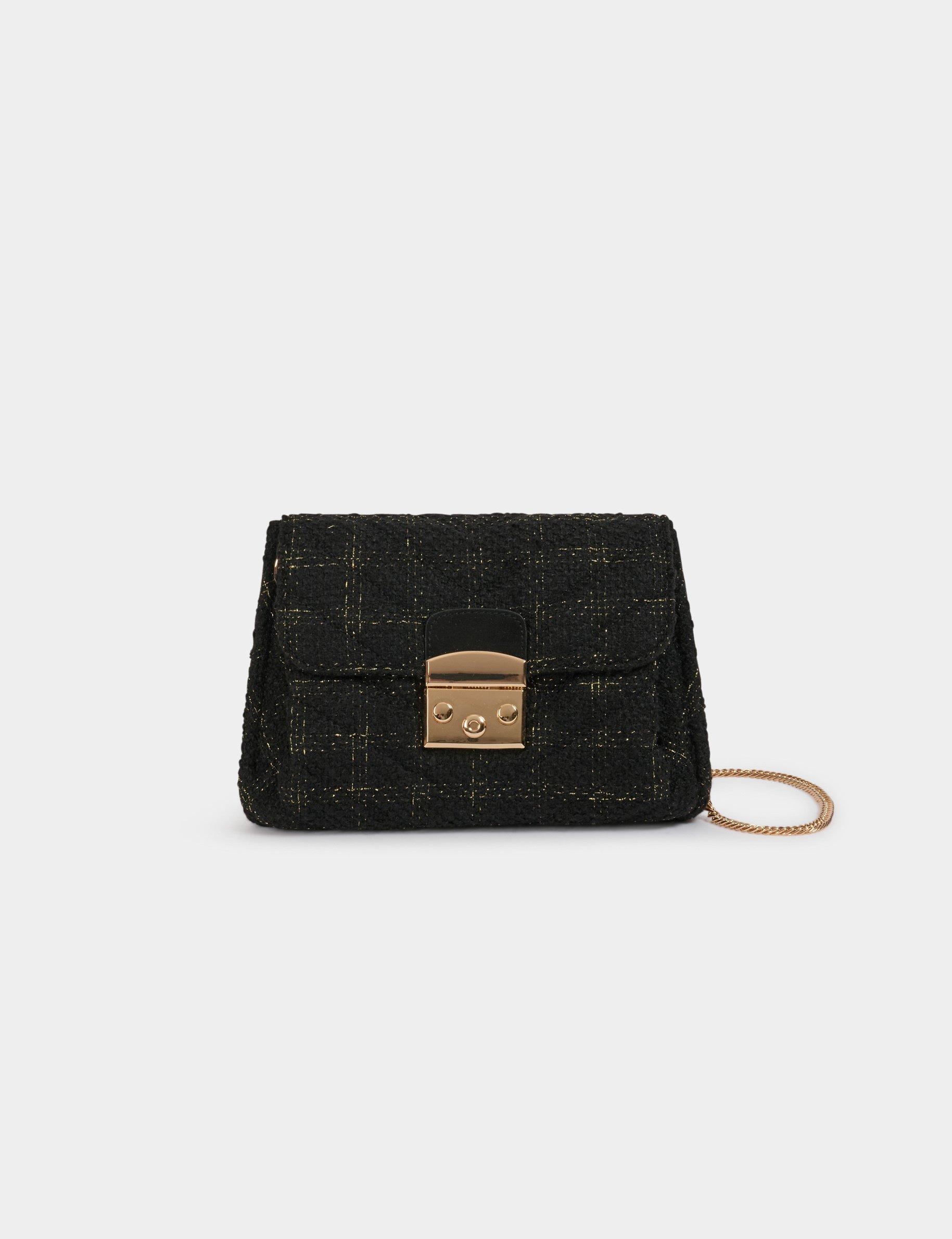 Tweed clutch zwart vrouw