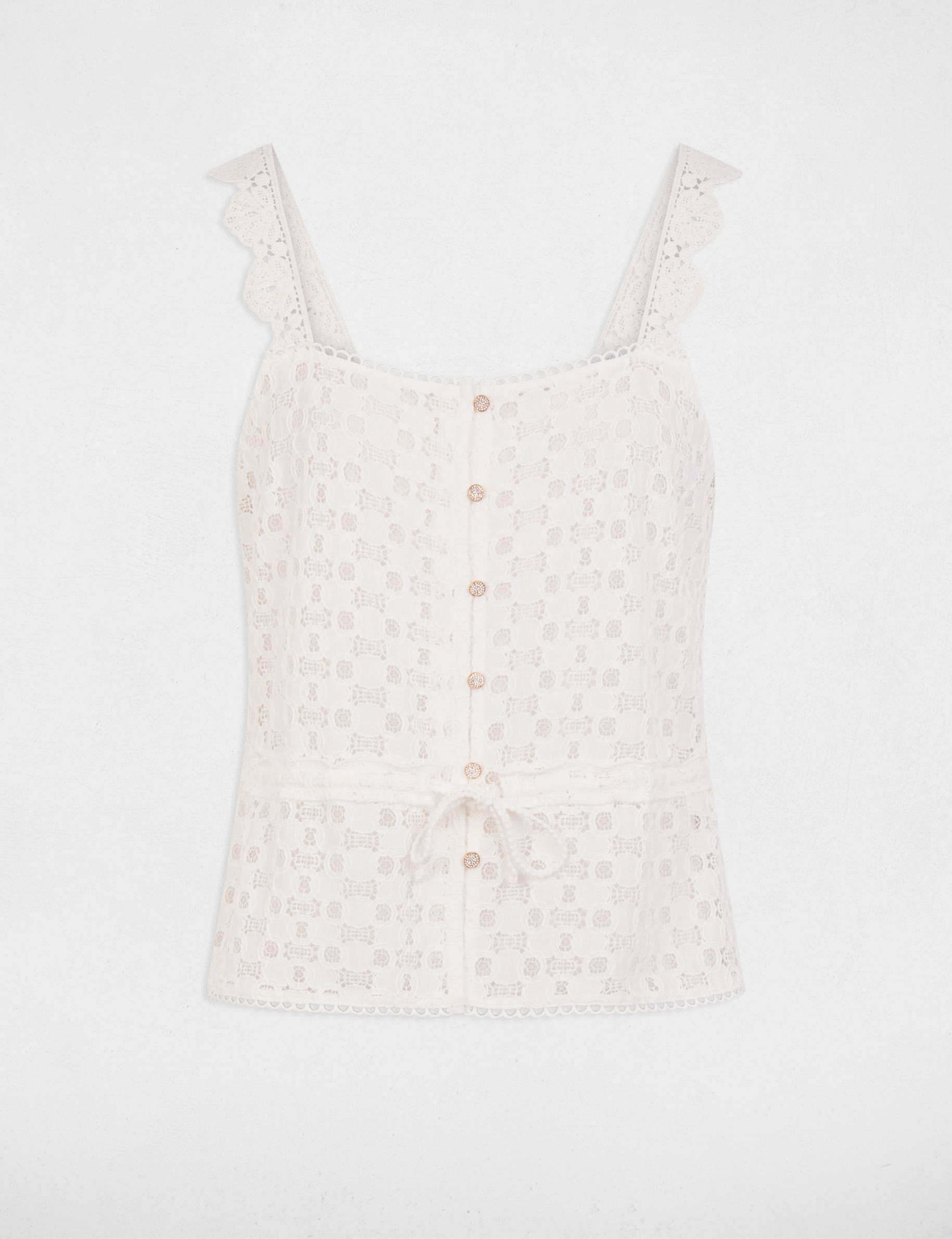 Mouwloze top helder wit vrouw