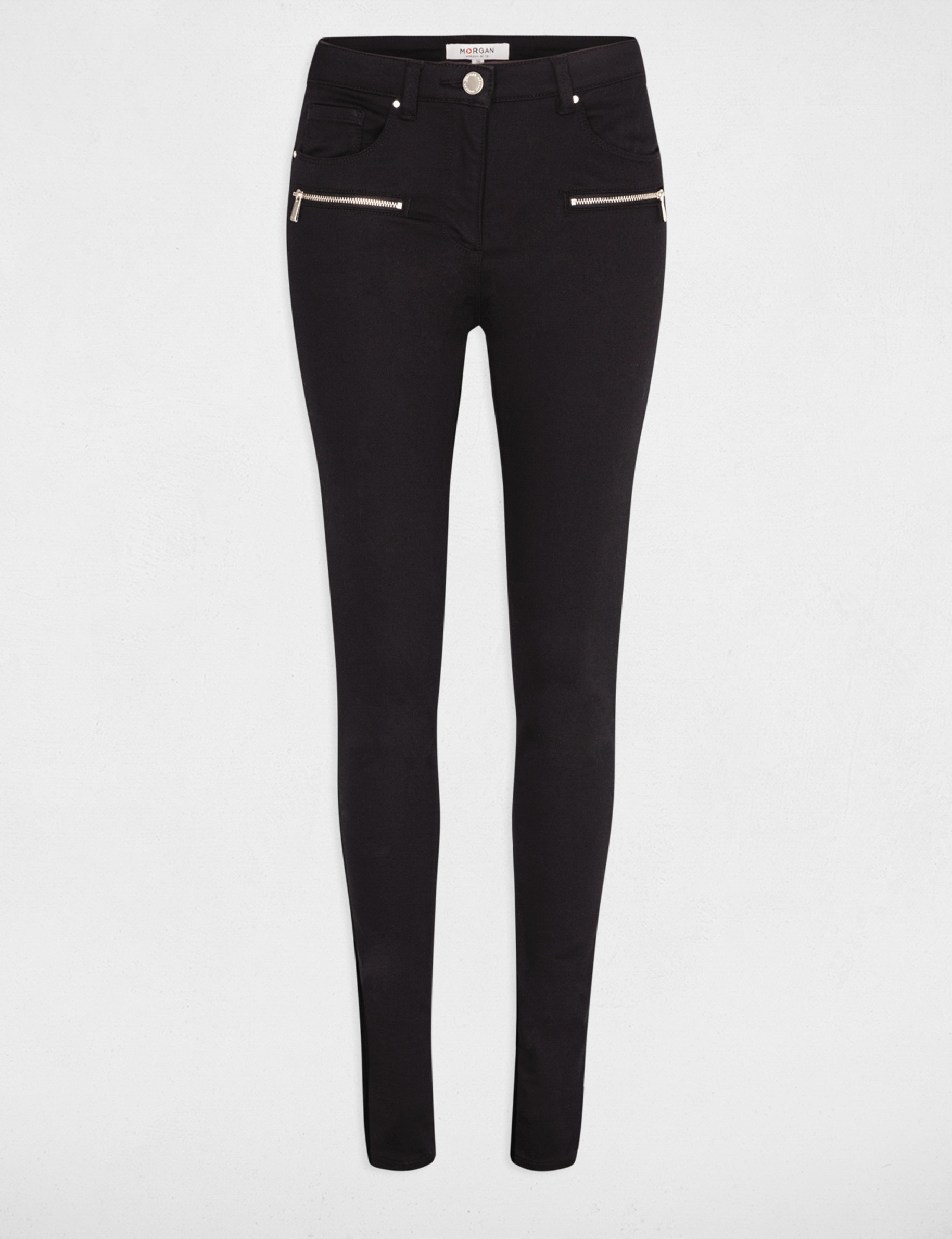 slimfit jeans met ritsdetails zwart vrouw Slimfit jeans met ritsdetails zwart vrouw