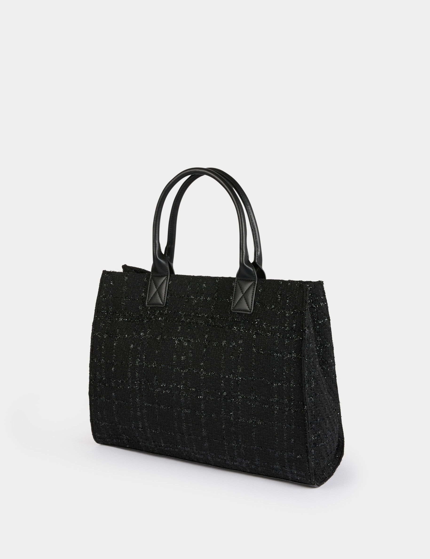 Tweed shopper zwart vrouw