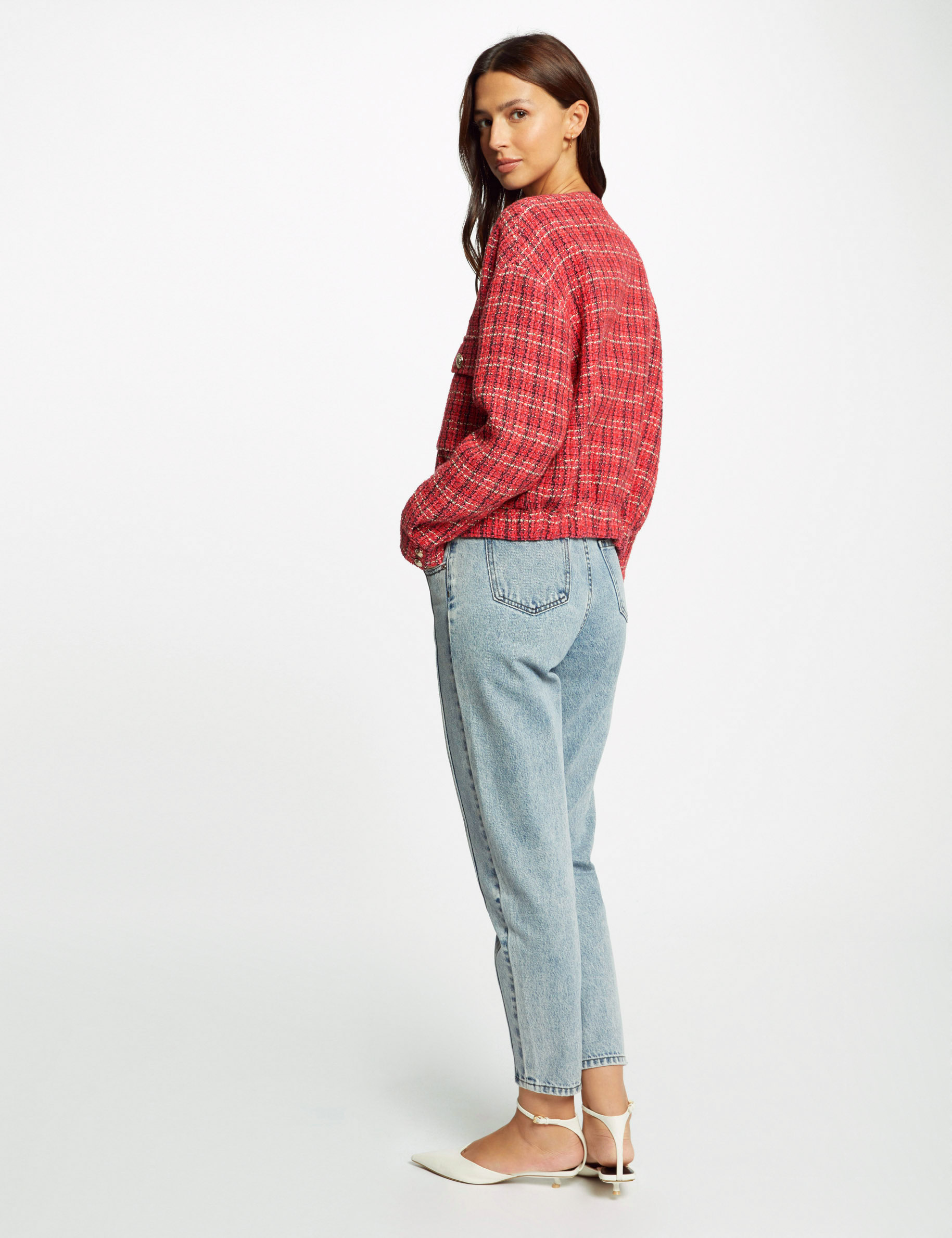 kort jas van tweed meerkleurig vrouw Kort jas van tweed meerkleurig vrouw