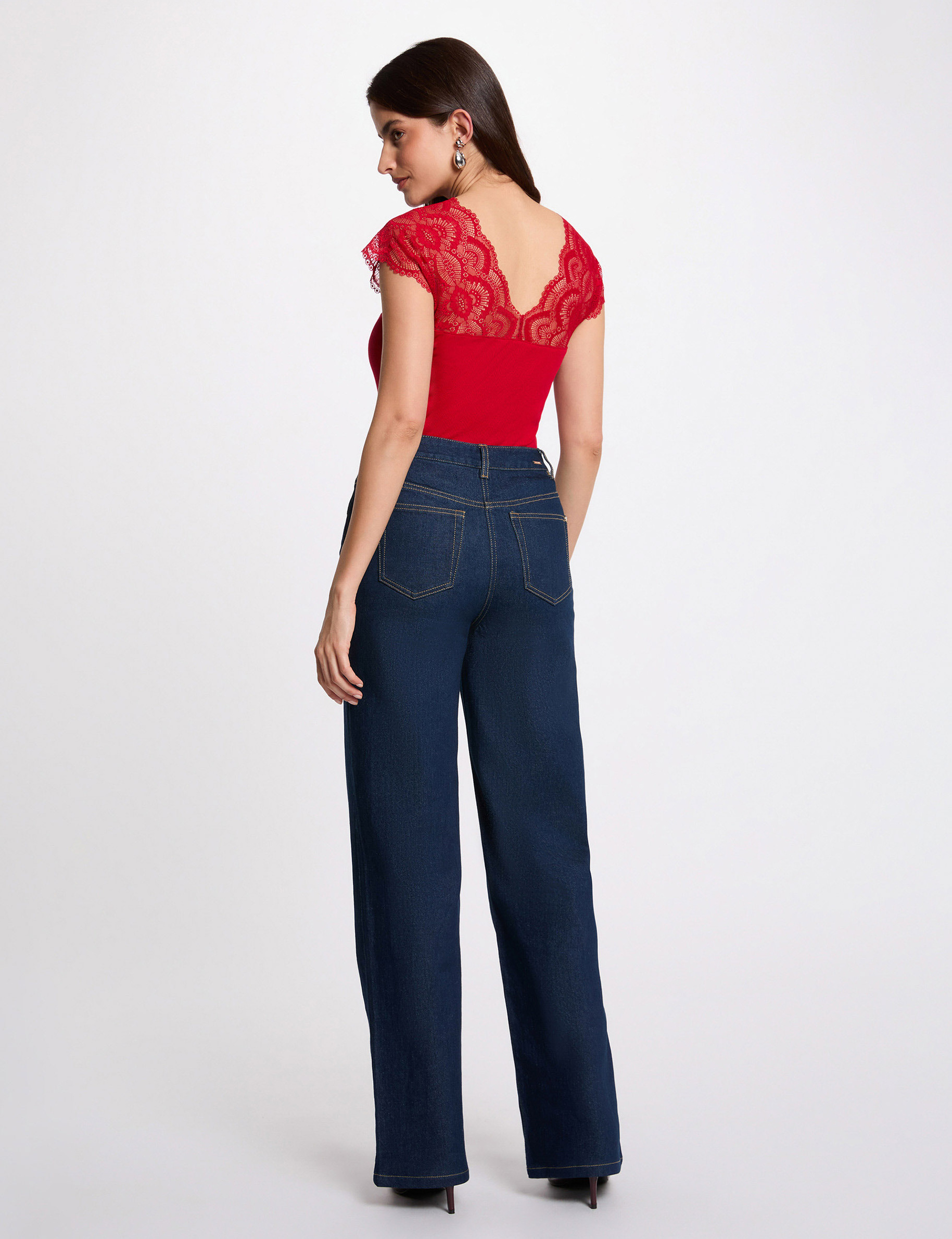 T-shirt met korte mouwen rood vrouw