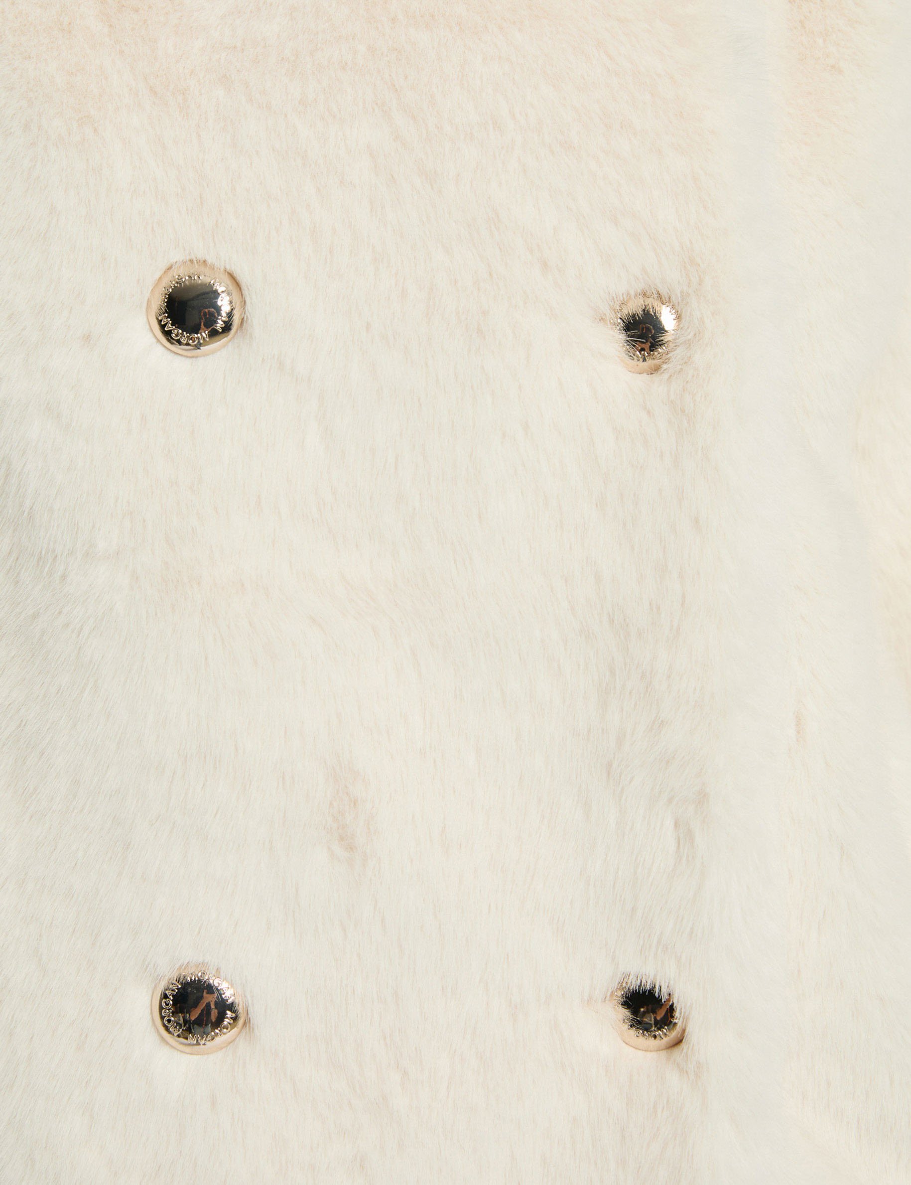 rechte jas met knopen ivoor vrouw null