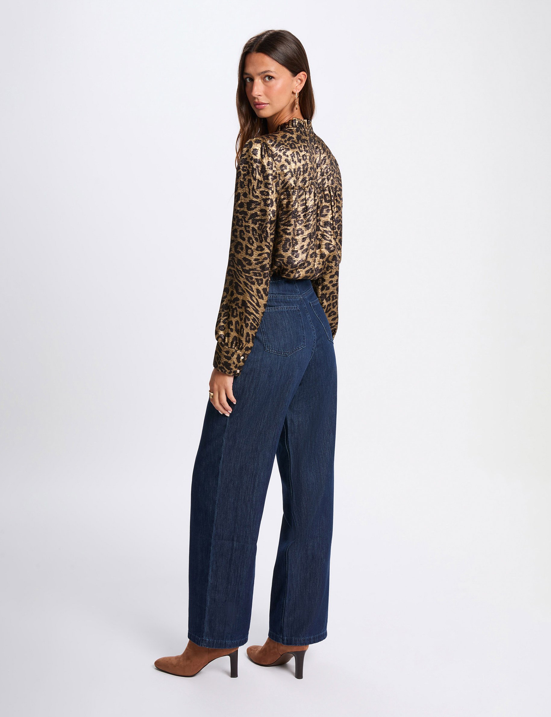 Chemise fluide imprimée multicolore femme