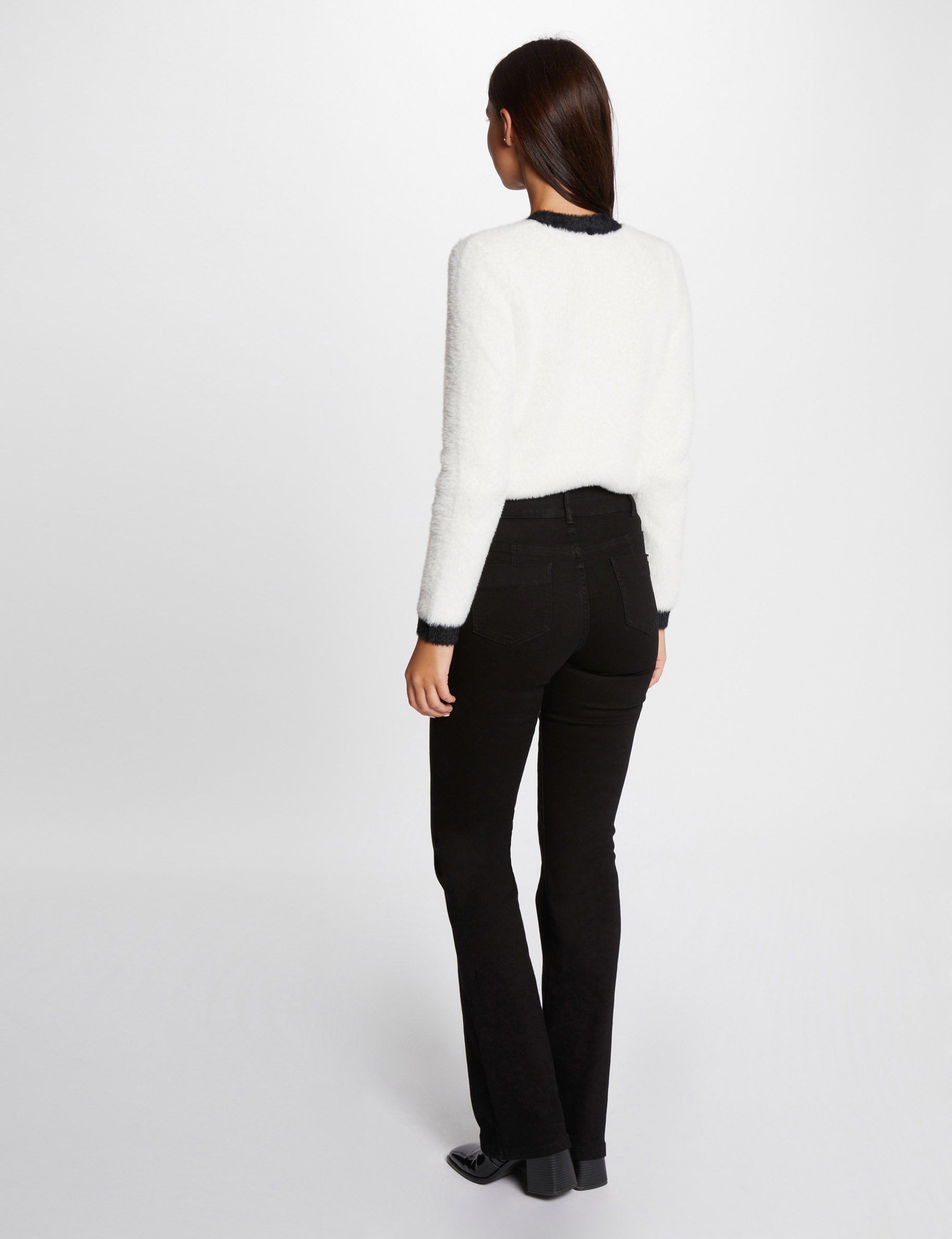 Pull maille duveteuse ecru femme