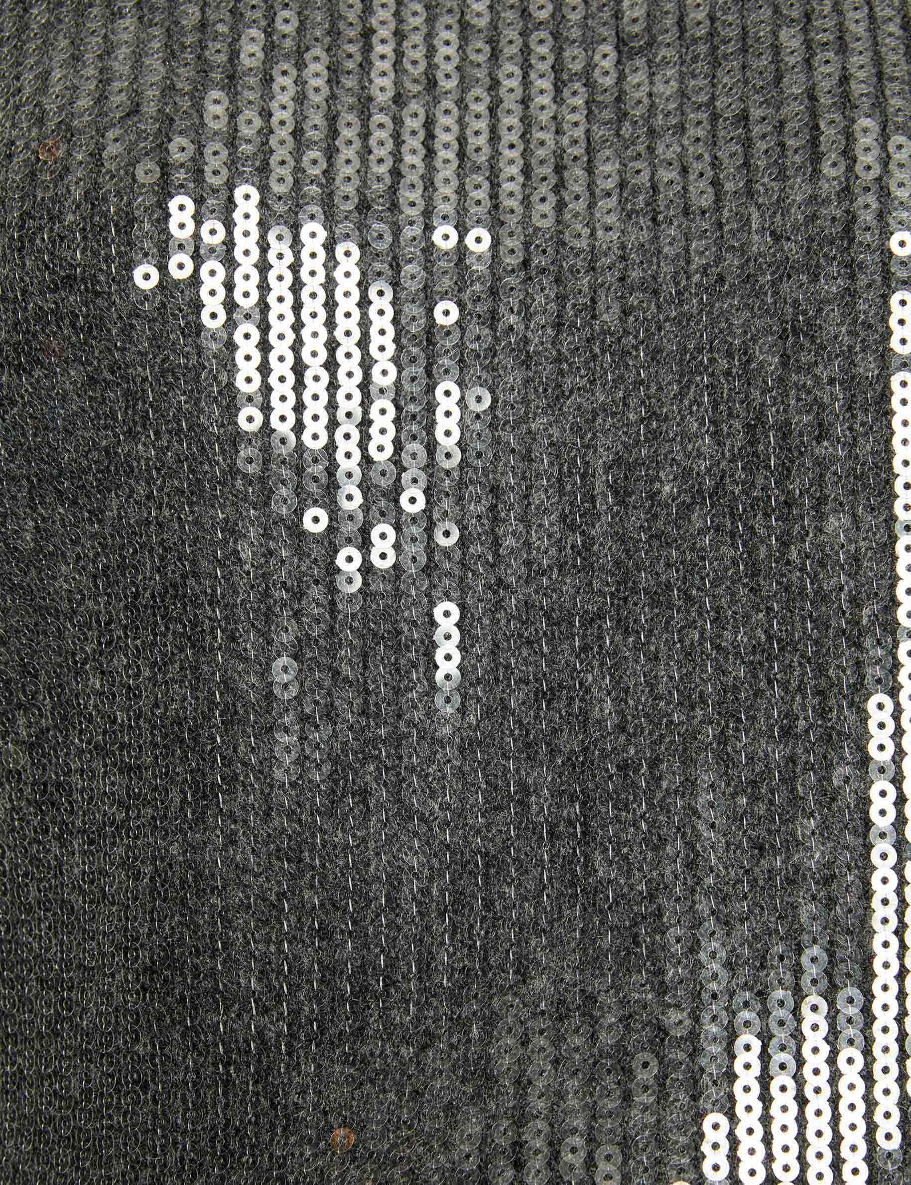 pull sequins col rond gris fonce femme null