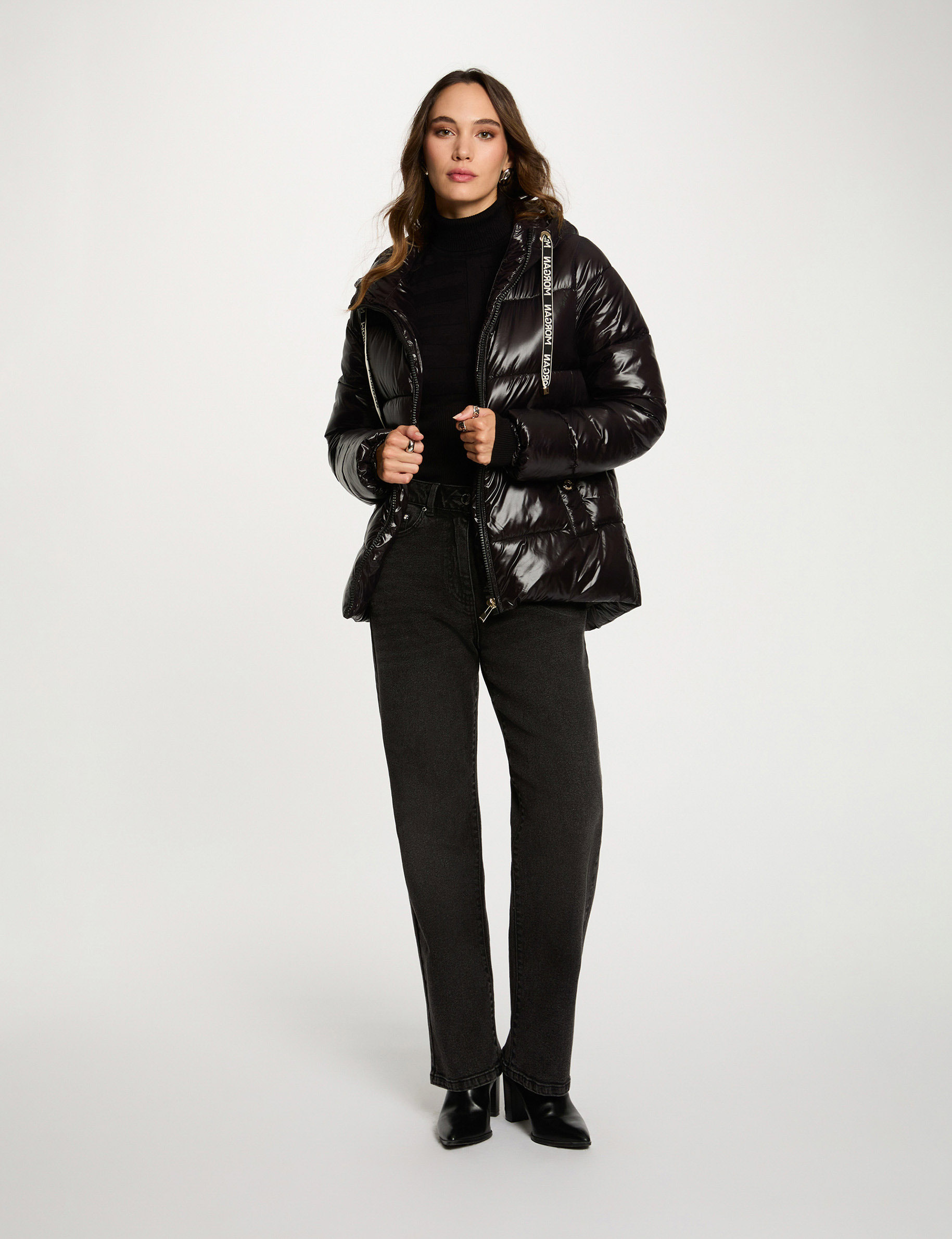 doudoune courte brillante noir femme Doudoune courte brillante noir femme