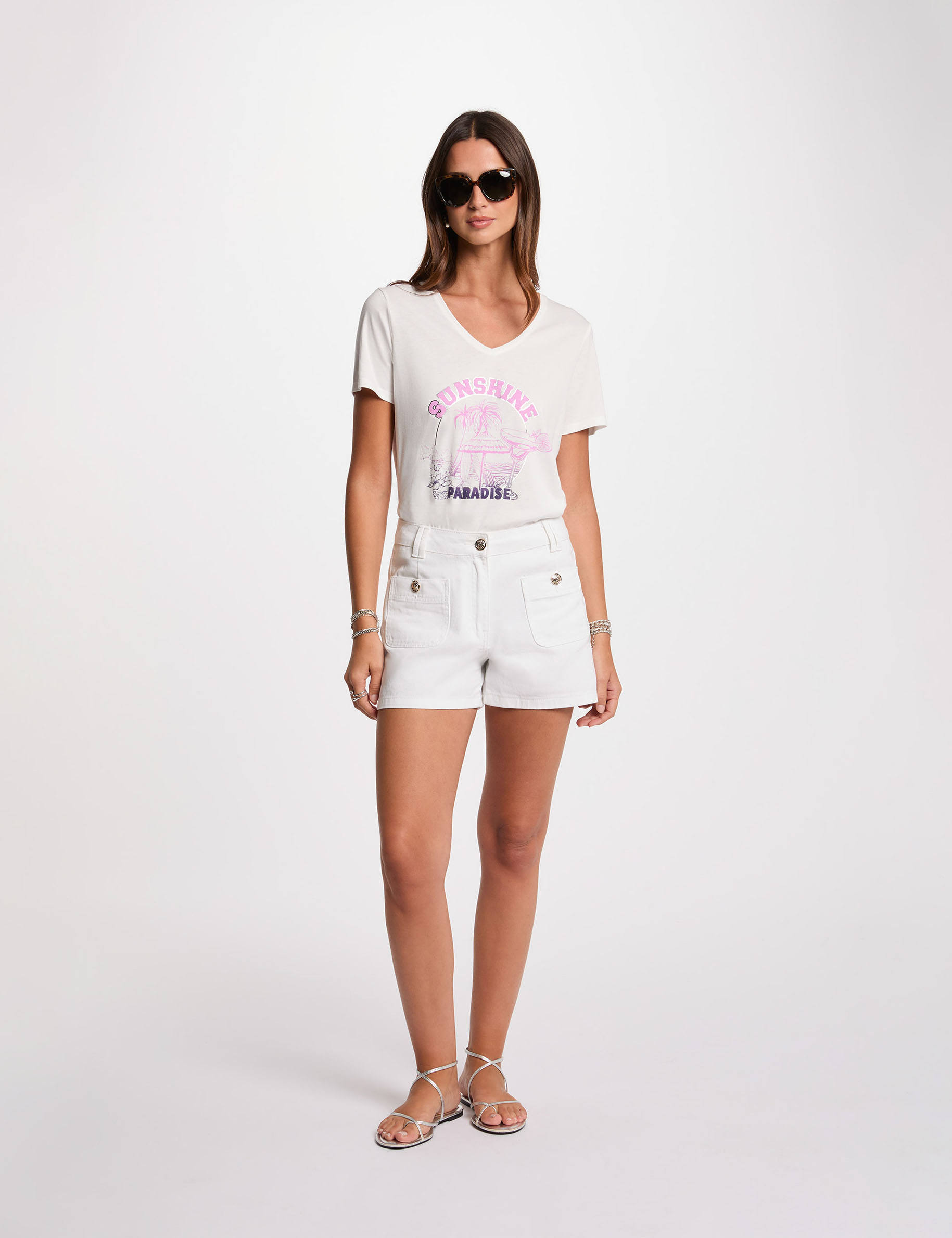 t shirt met opschrift helder wit vrouw T-shirt met opschrift helder wit vrouw