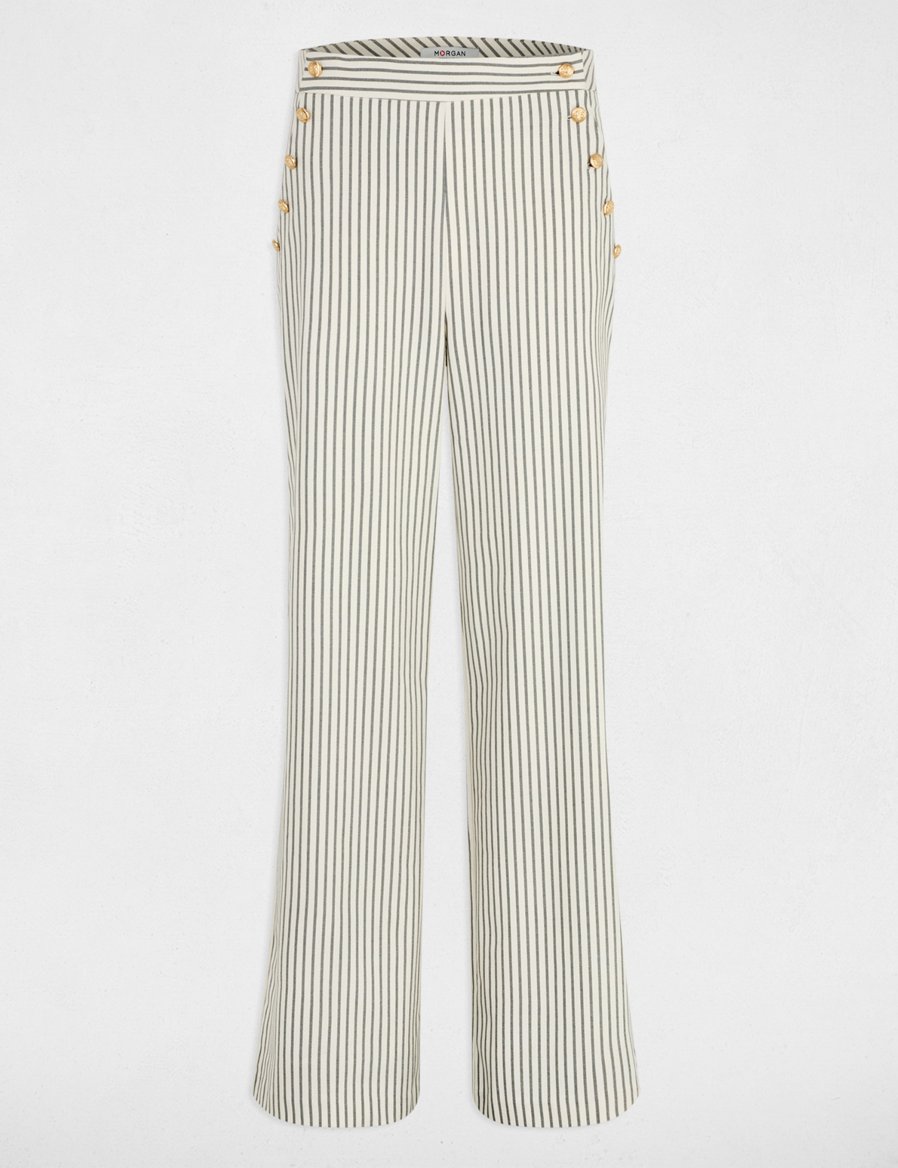 Pantalon large rayé multicolore femme