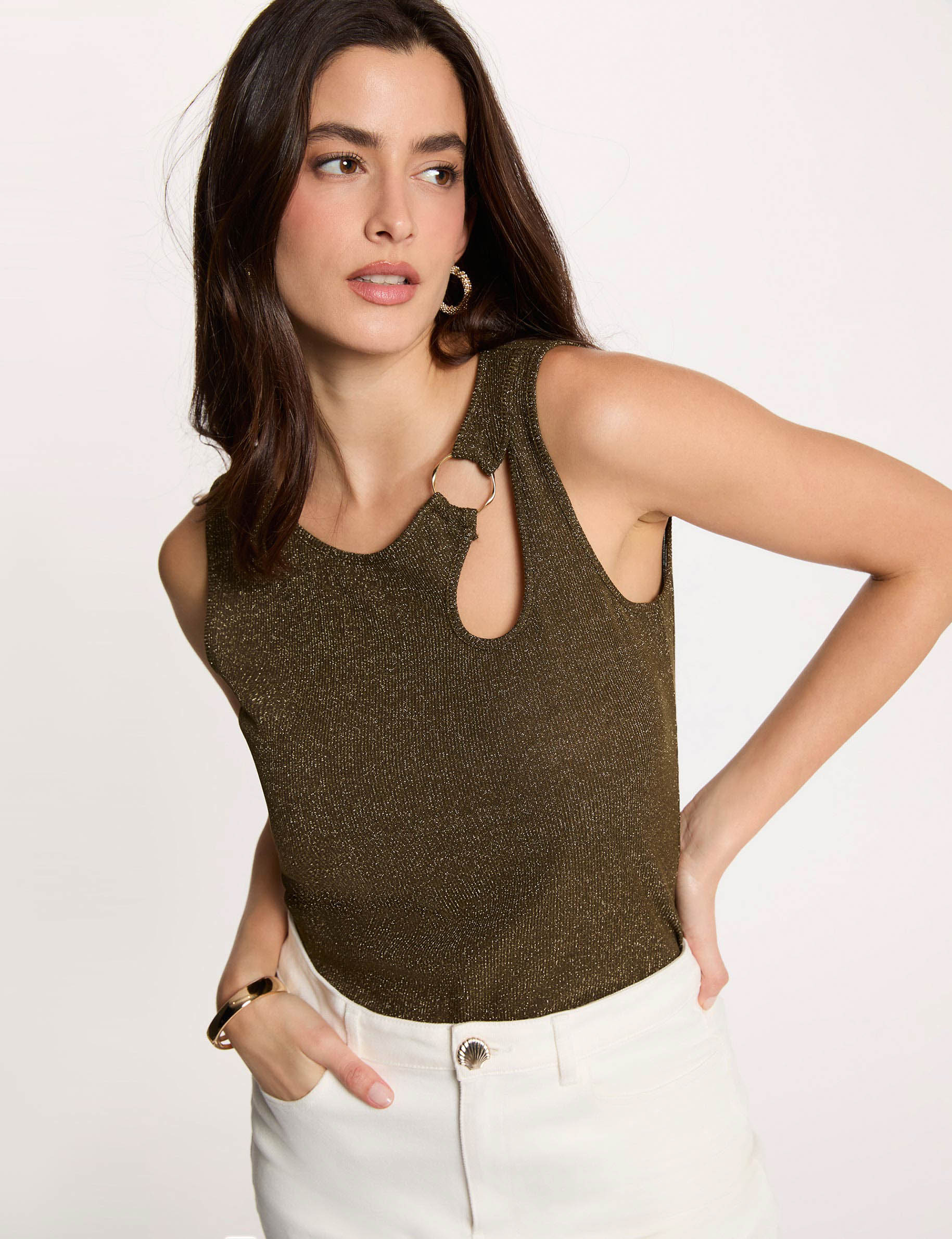 Mouwloze tanktop brons vrouw