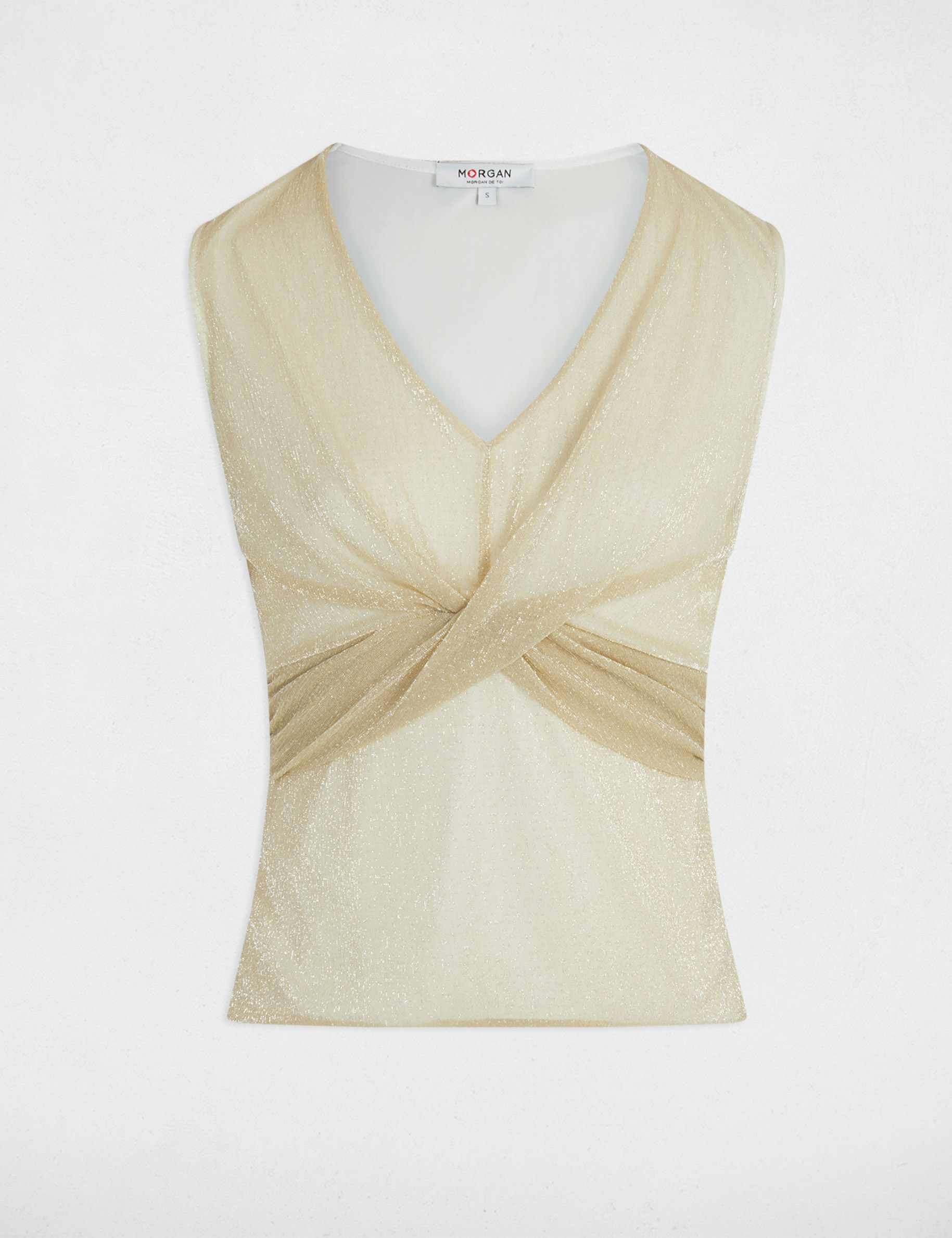 Débardeur sans manches jaune or femme