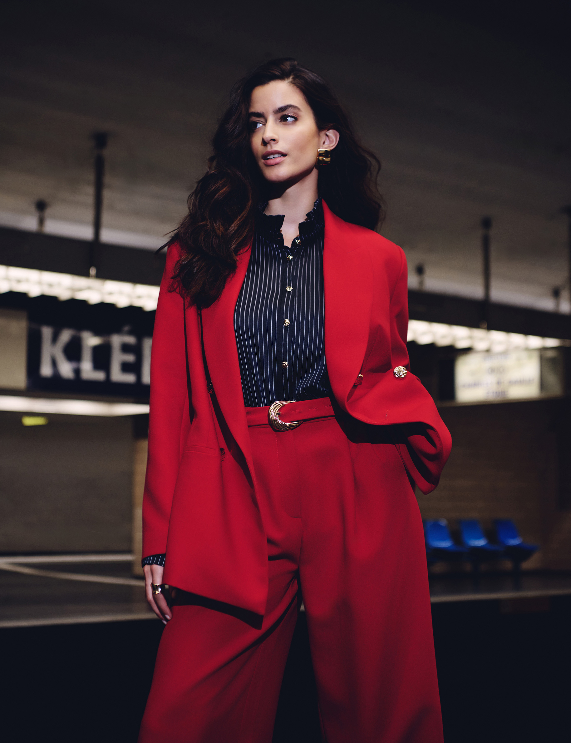 Oversized jas rood vrouw