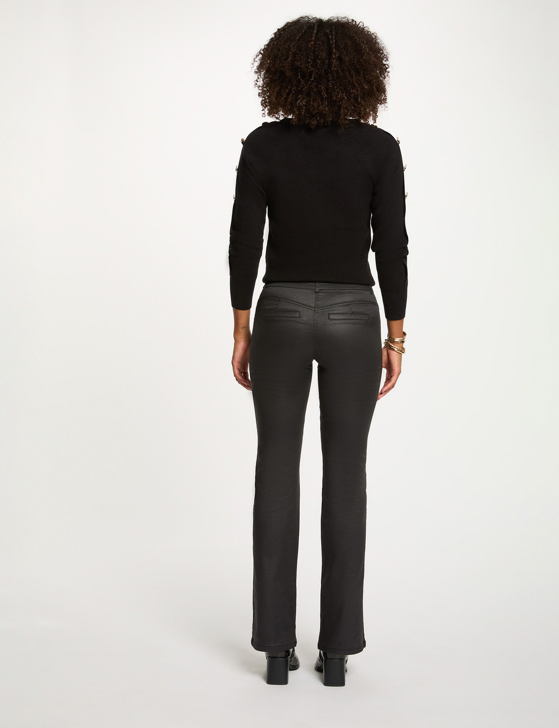 Pull col bateau noir femme