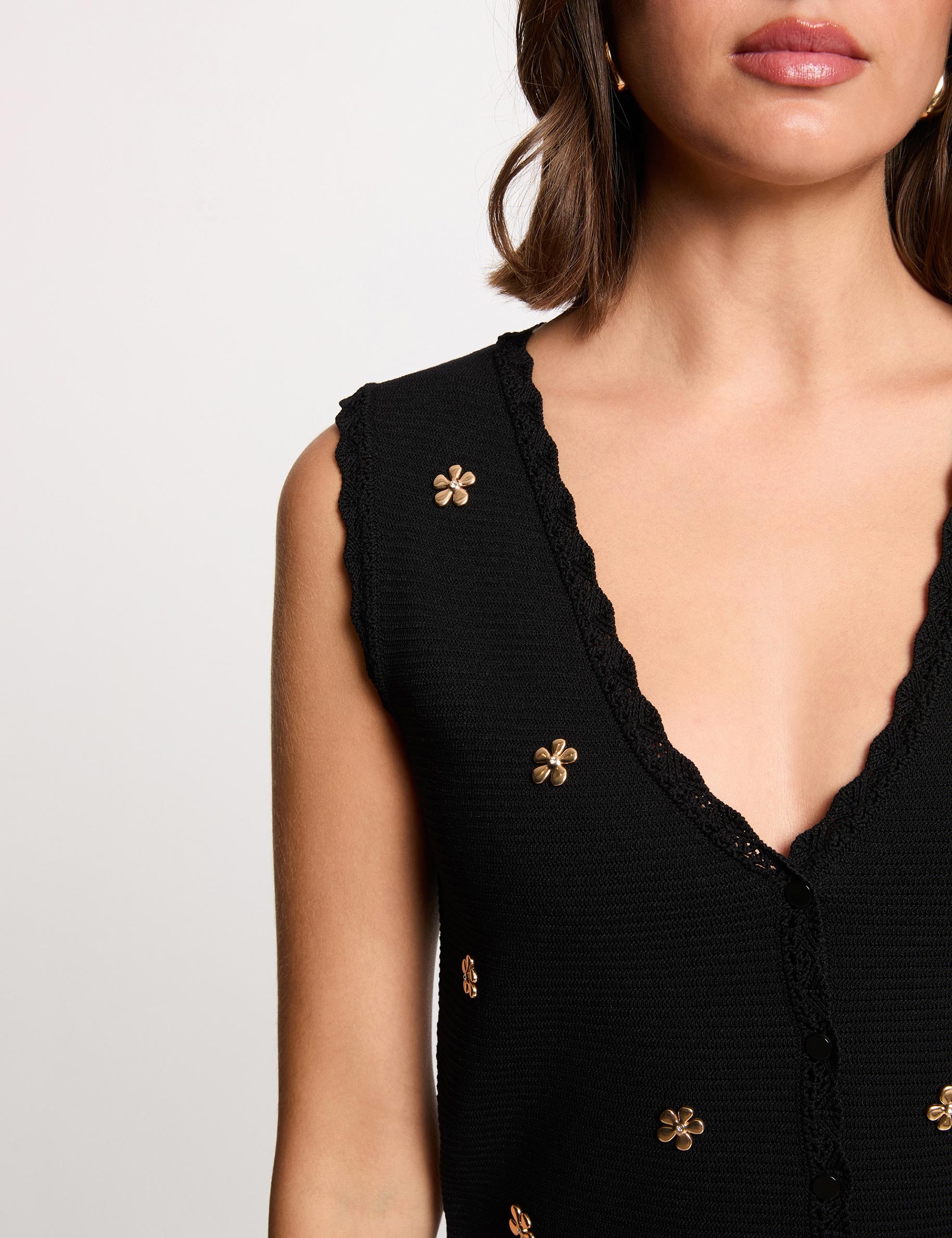 Gilet sans manches noir femme