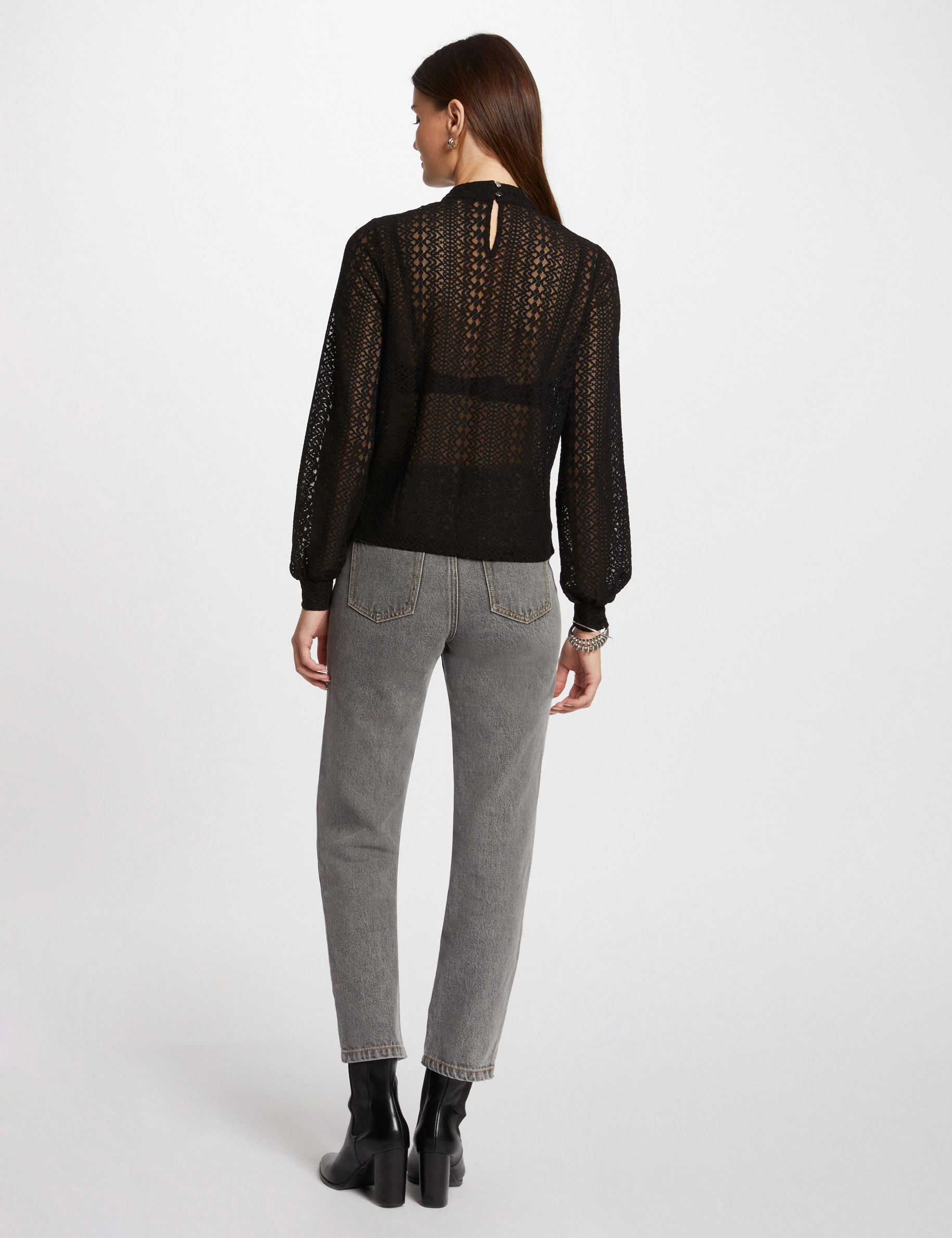 t shirt met lange mouwen zwart vrouw T-shirt met lange mouwen zwart vrouw