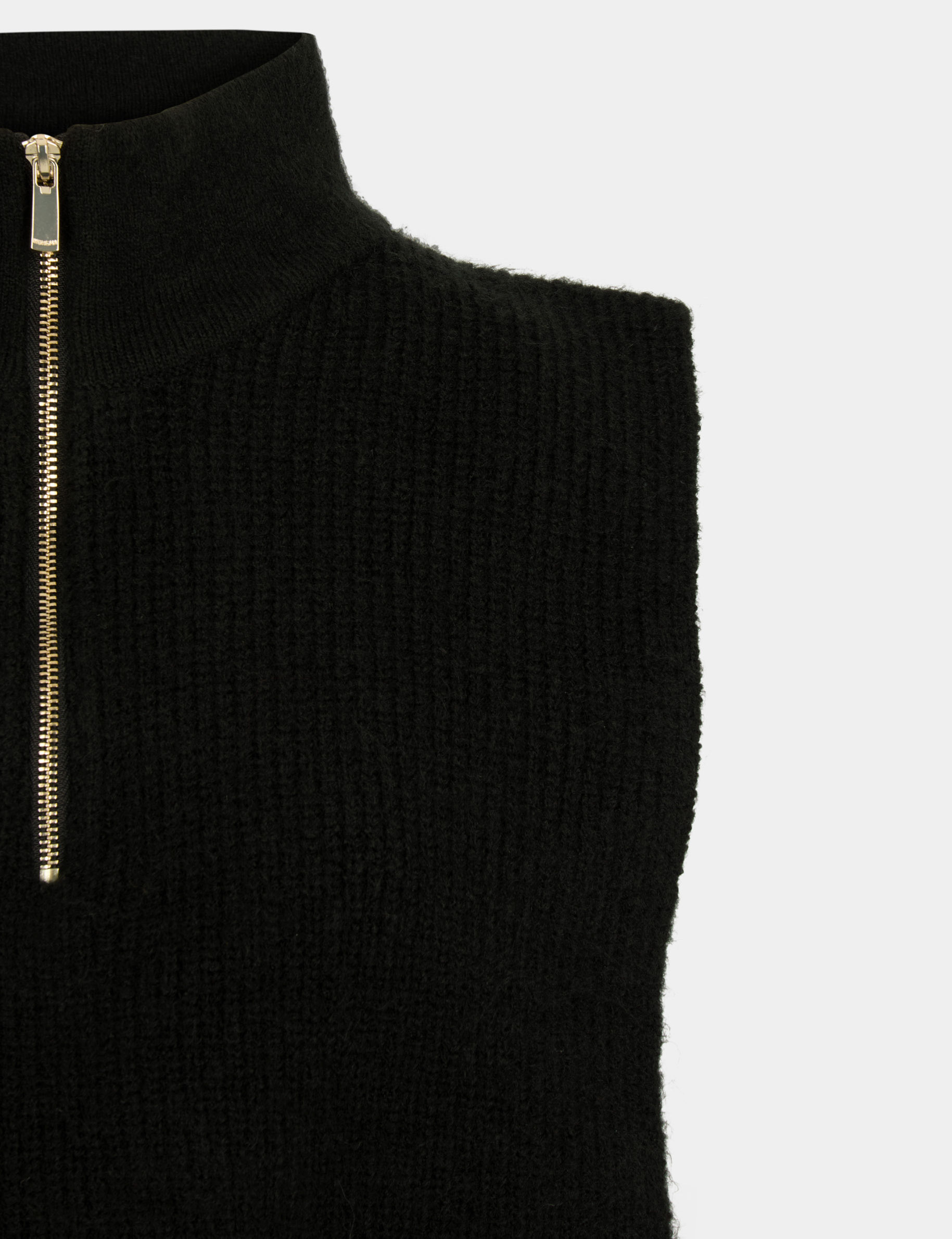 Haut sans manches col zipp&eacute; noir femme