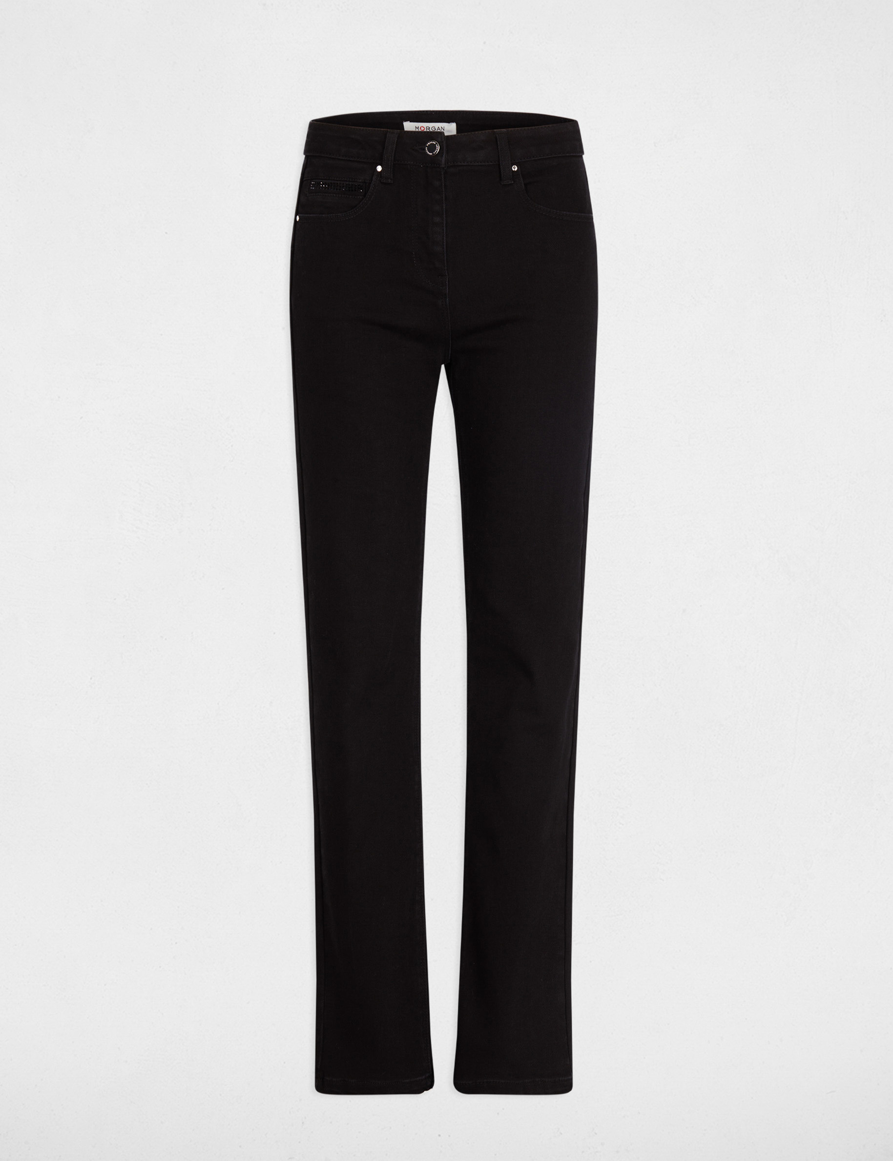 rechte jeans met strass zwart vrouw Rechte jeans met strass zwart vrouw