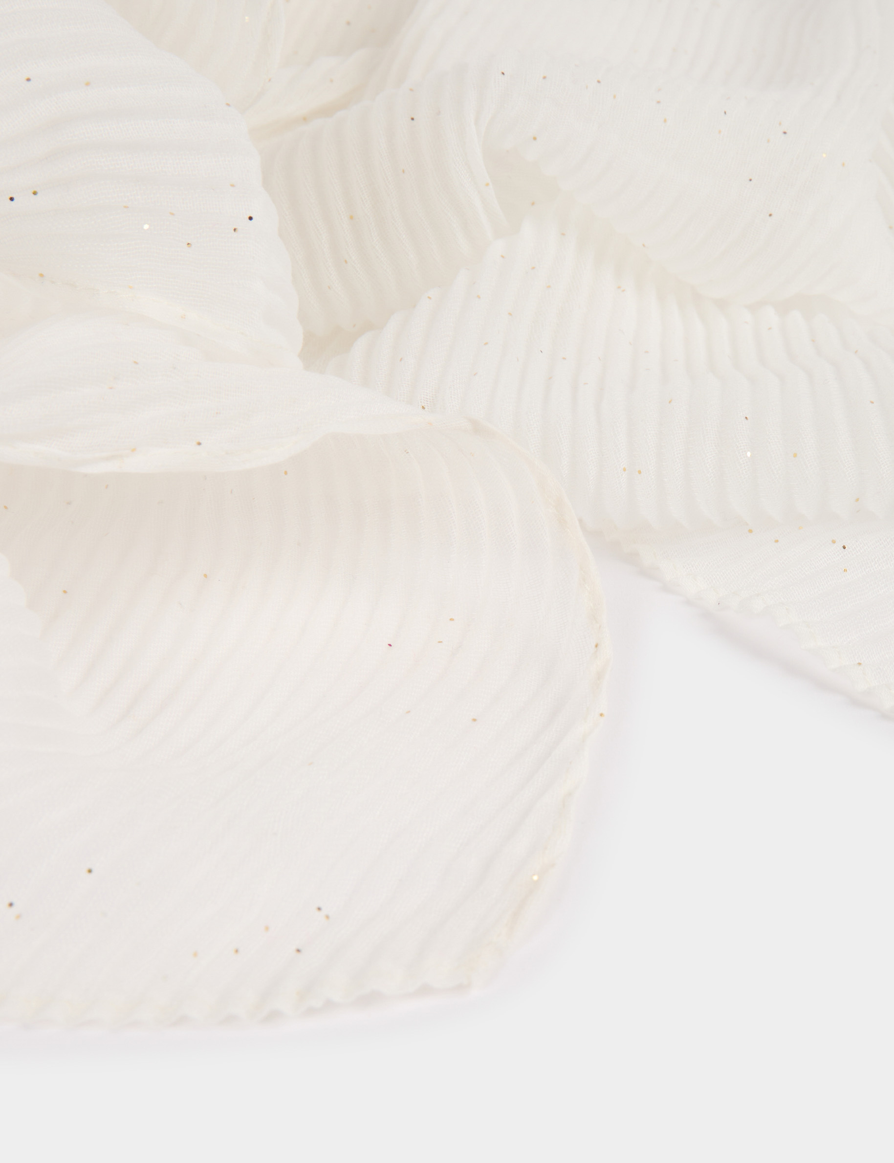 foulard plisse a strass blanc femme Foulard plissé à strass blanc femme