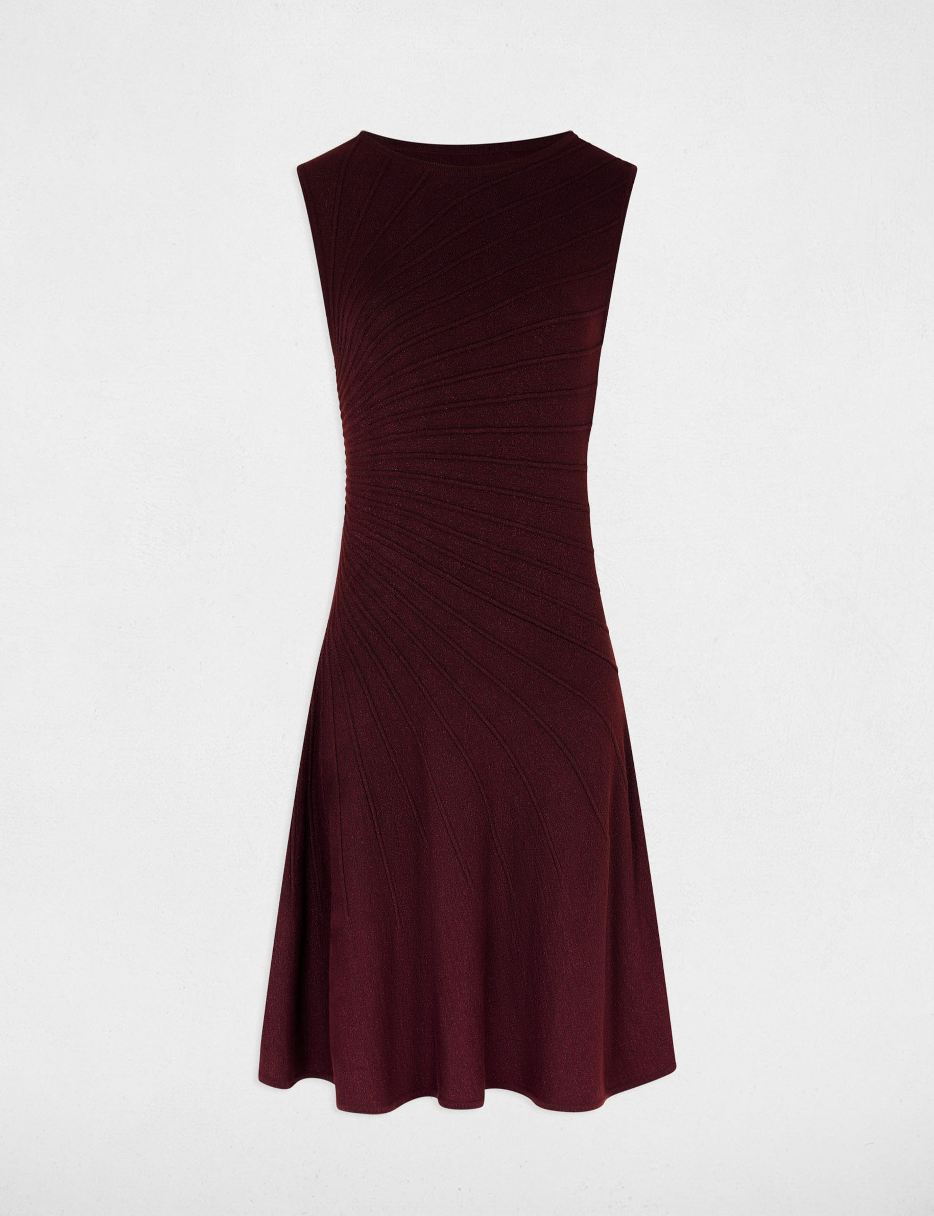 Robe tricot sans manches prune femme