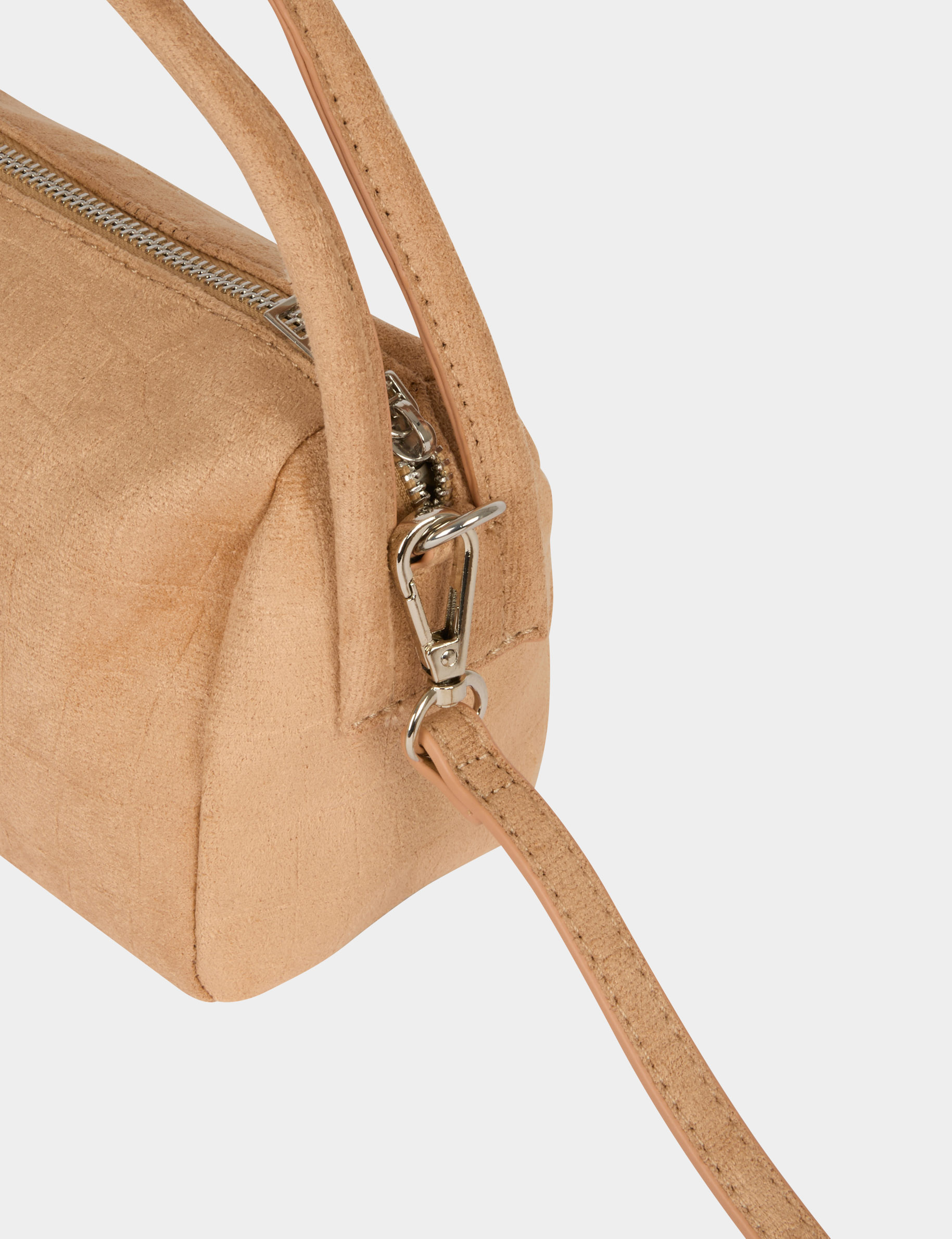 Schoudertas van imitatieleer beige vrouw