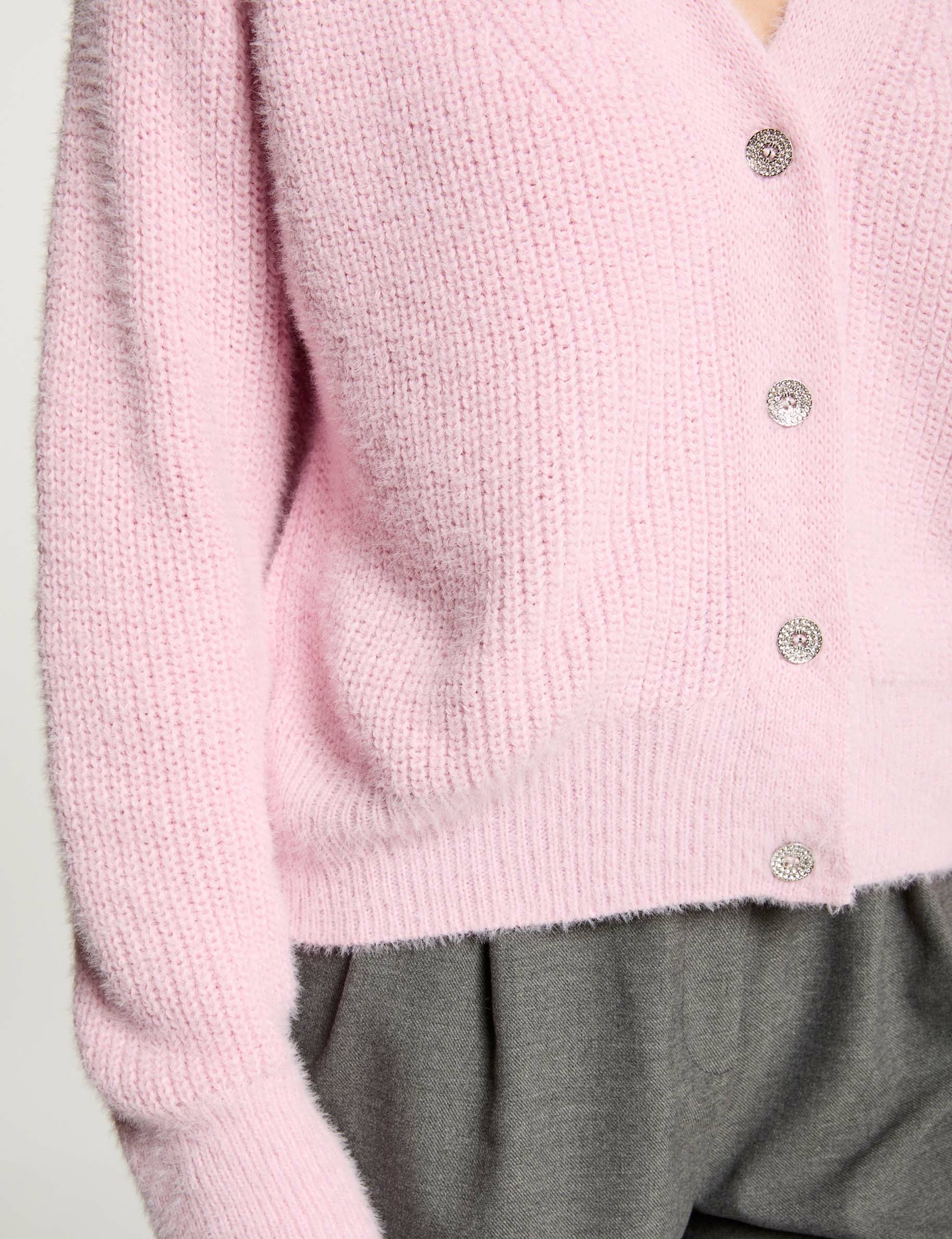 vest met lange mouwen pastelroze vrouw Vest met lange mouwen pastelroze vrouw