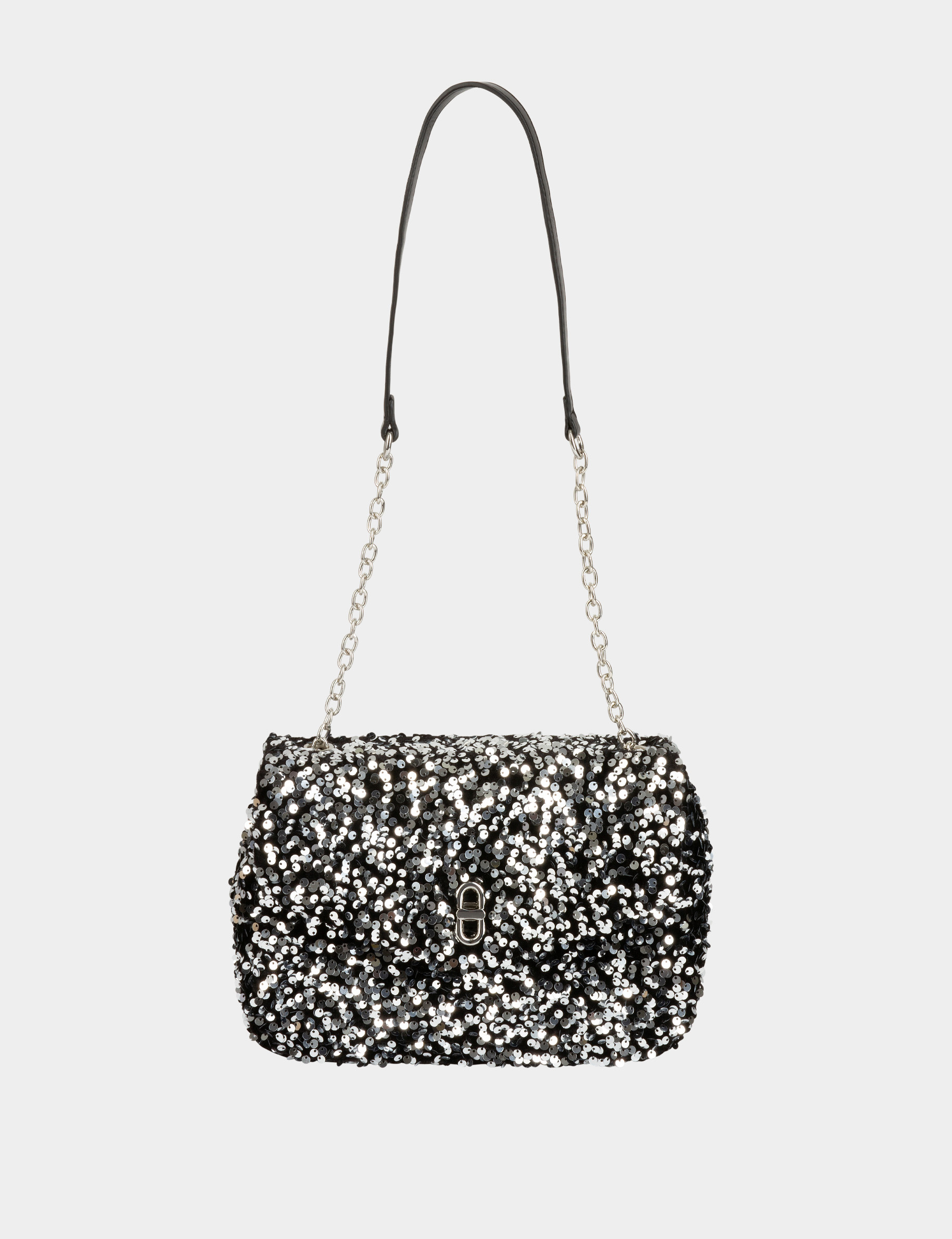 Sac pochette à sequins argente femme