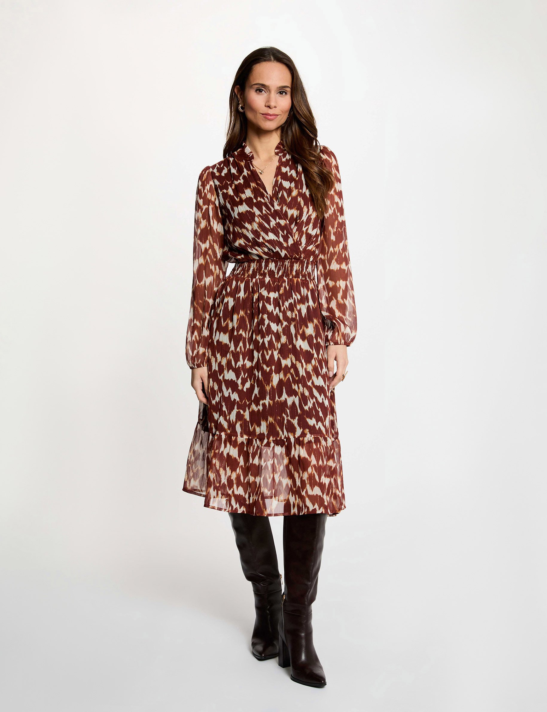 Robe voile cache coeur multicolore femme