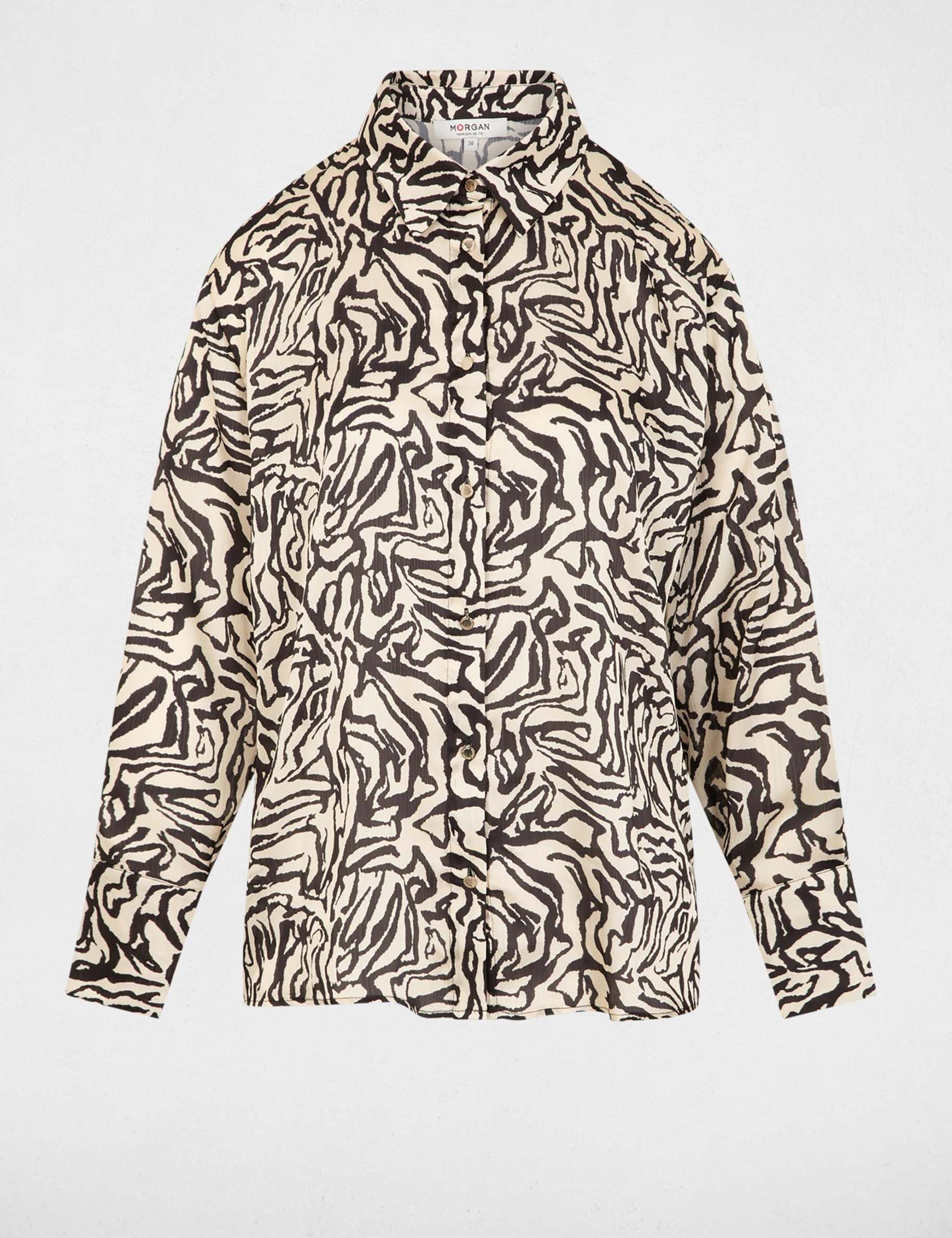 bedrukte blouse met lange mouwen meerkleurig vrouw Bedrukte blouse met lange mouwen meerkleurig vrouw