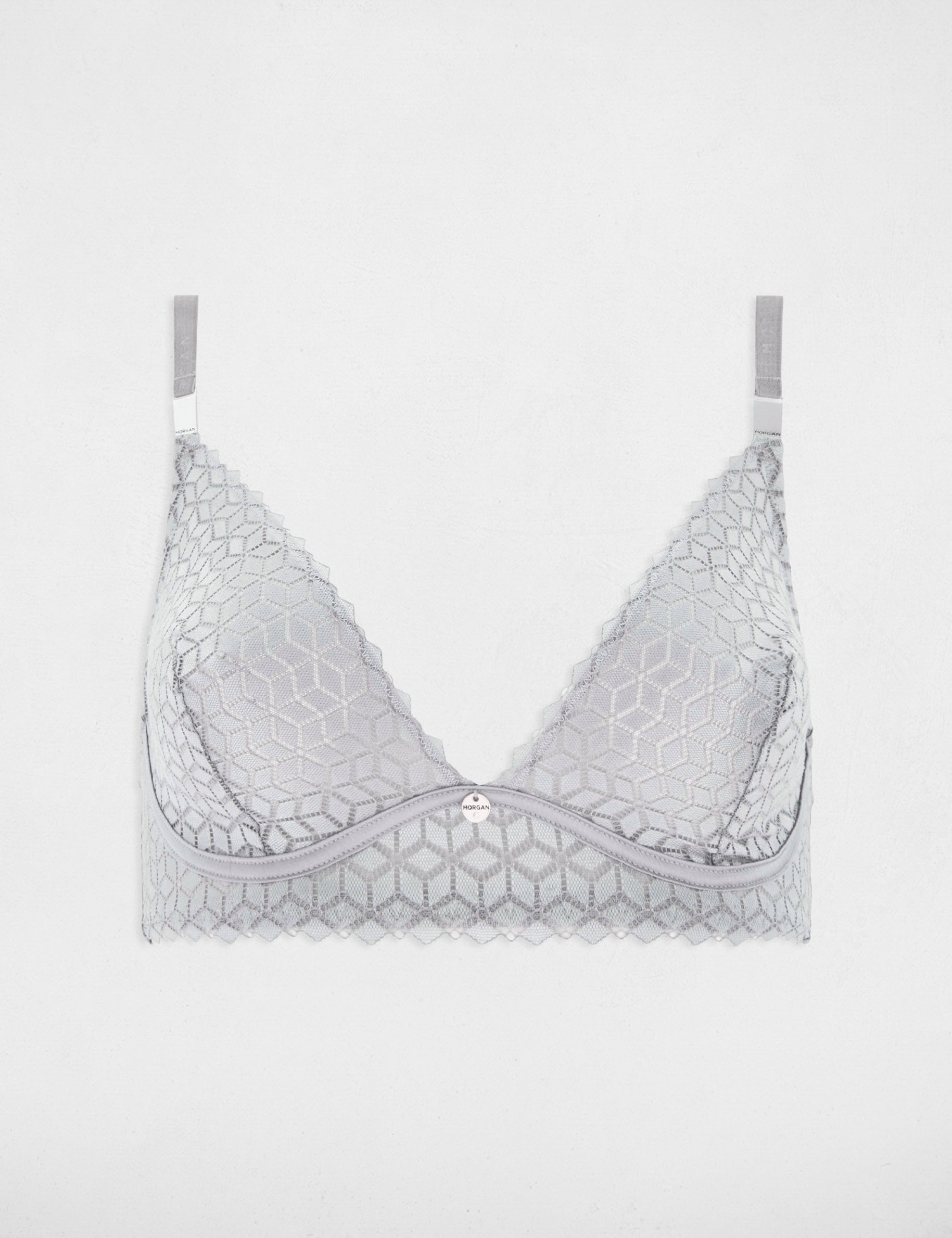 Soutien-gorge souple couleur argent femme