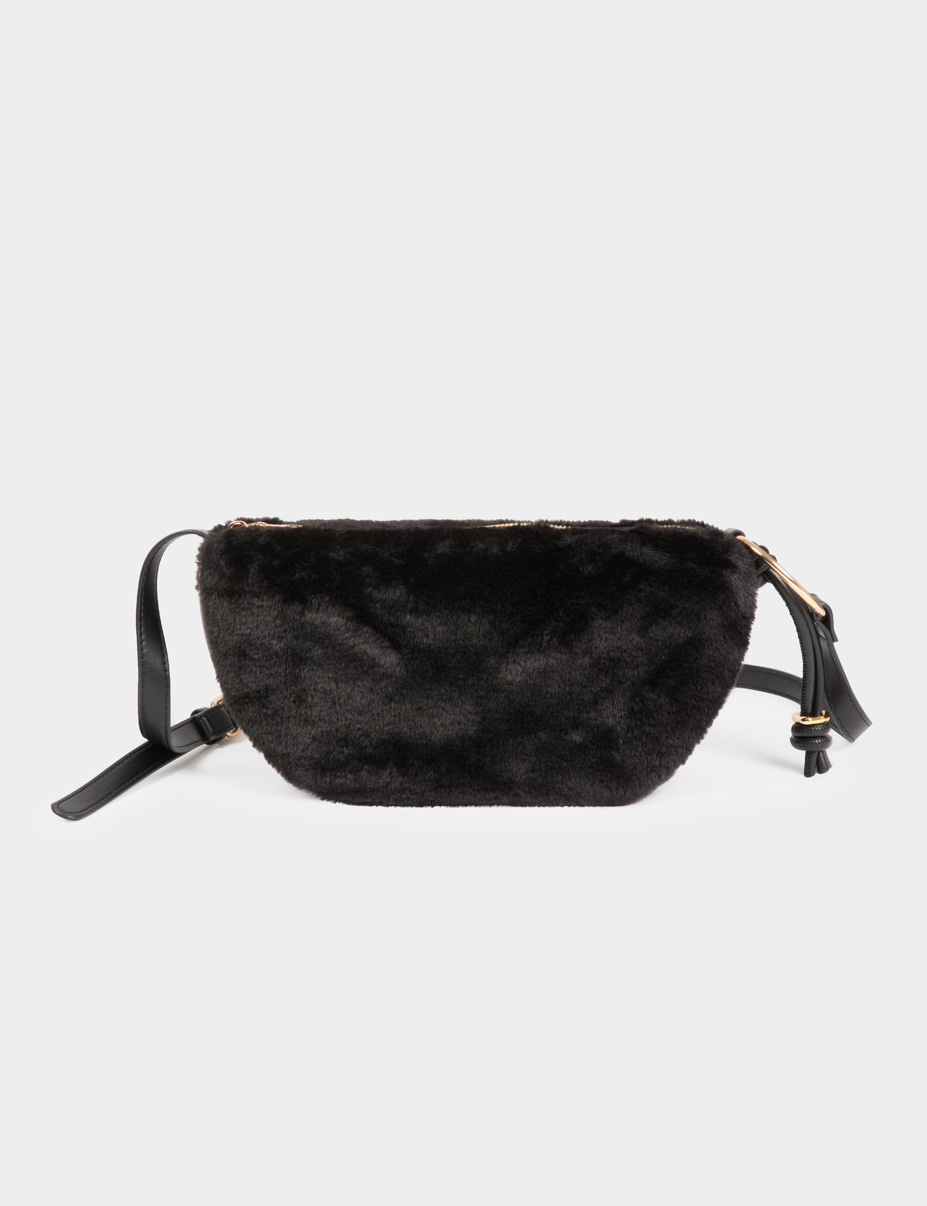 Sac demi-lune noir femme