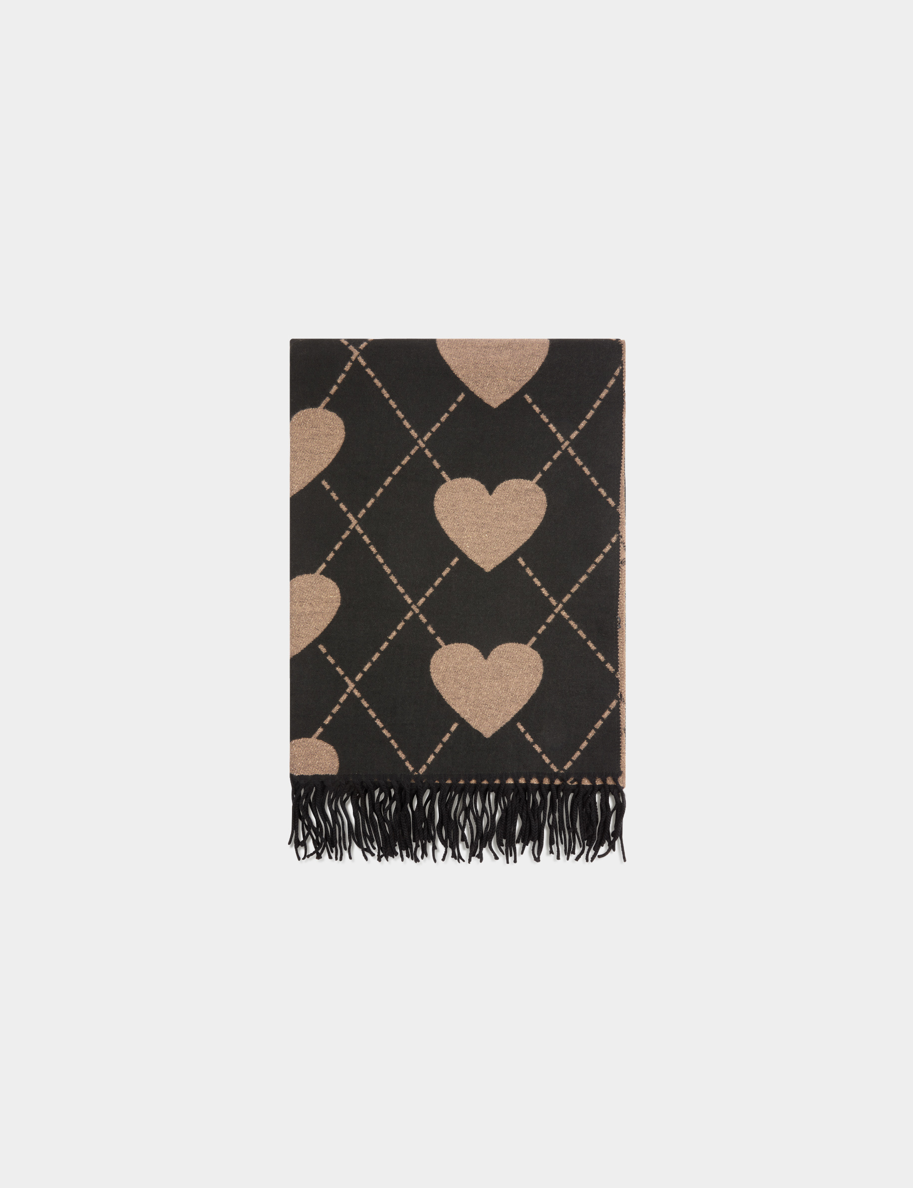 &Eacute;charpe coeur noir femme
