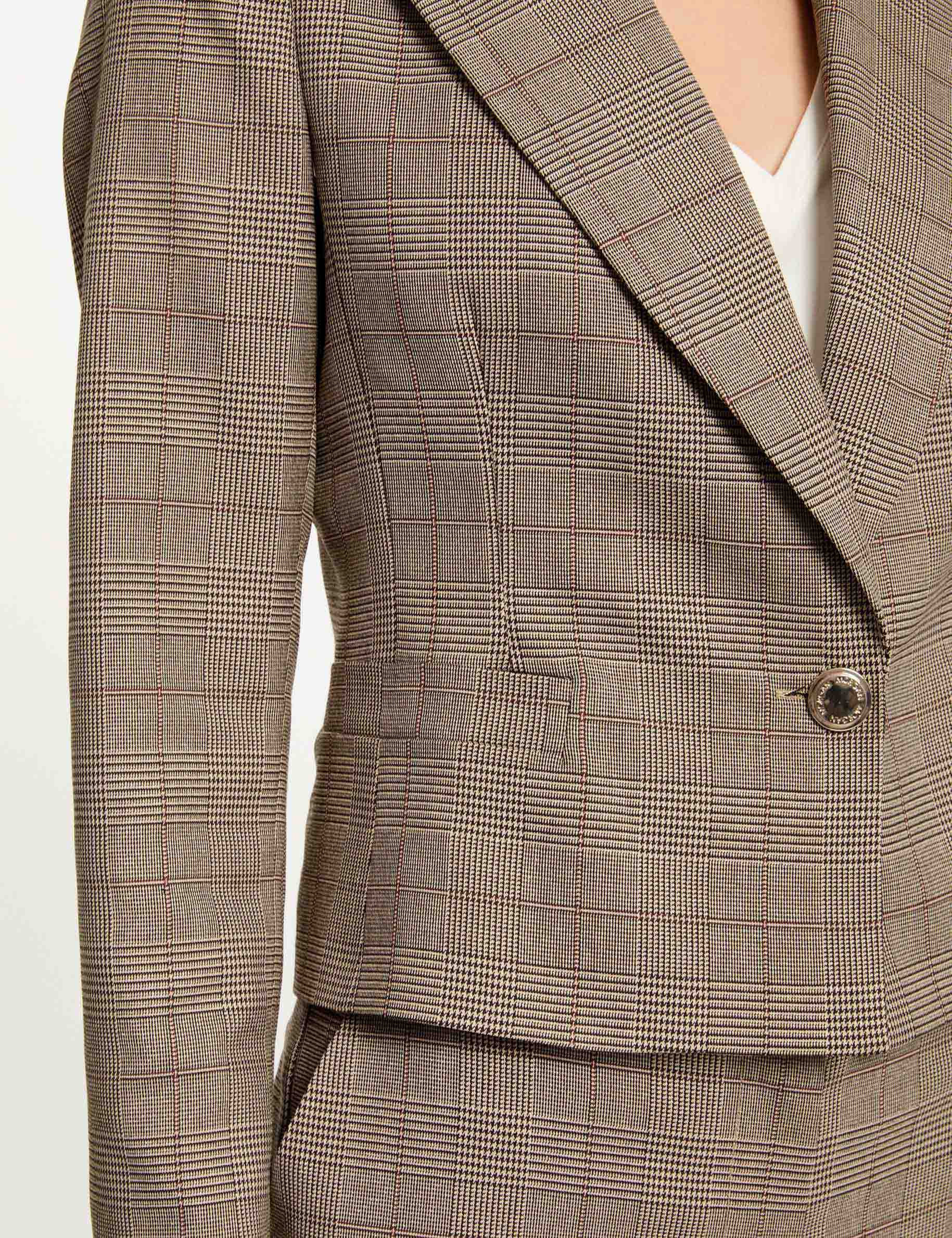 getailleerde geruite blazer meerkleurig vrouw Getailleerde geruite blazer meerkleurig vrouw