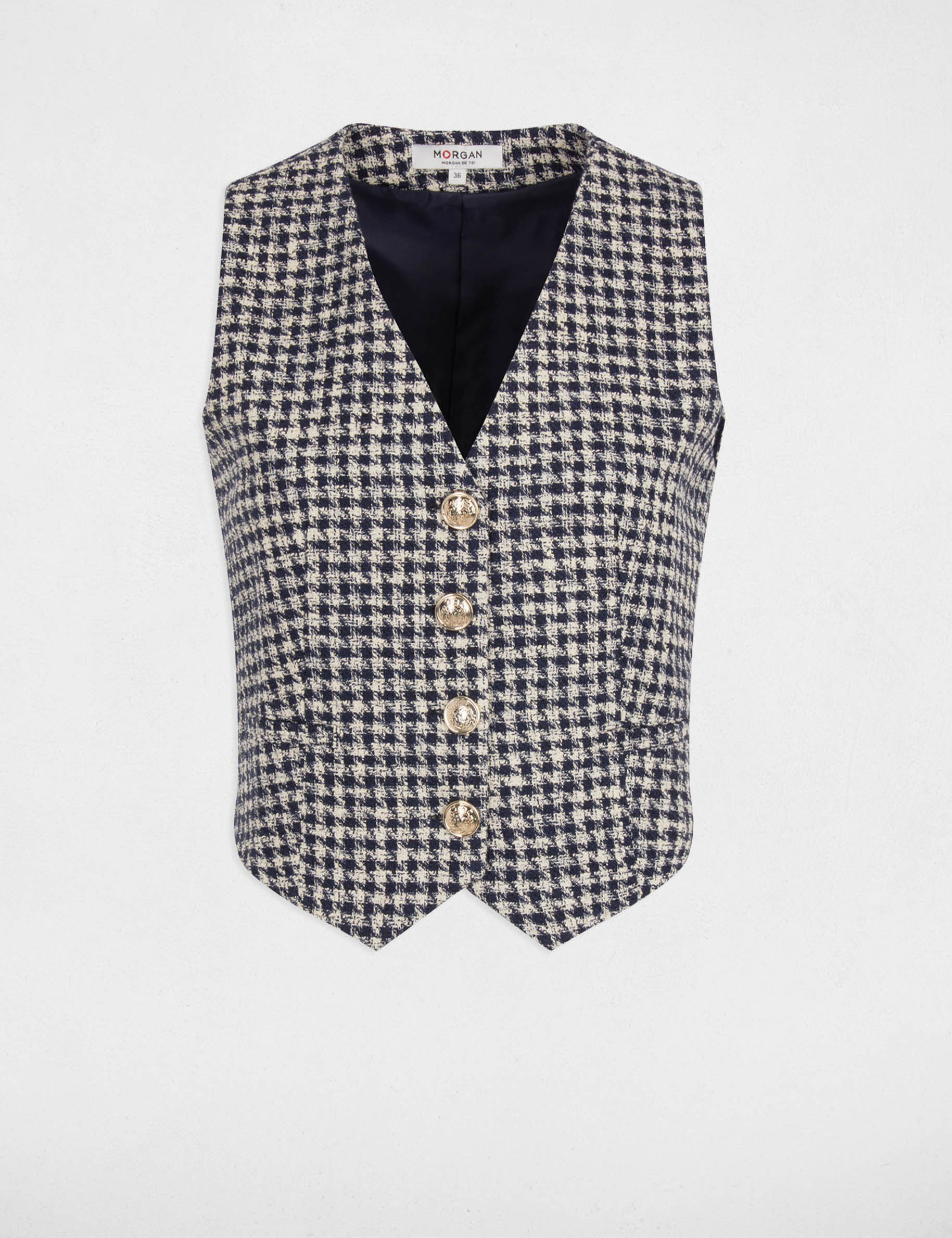 Gilet sans manches ajusté multicolore femme