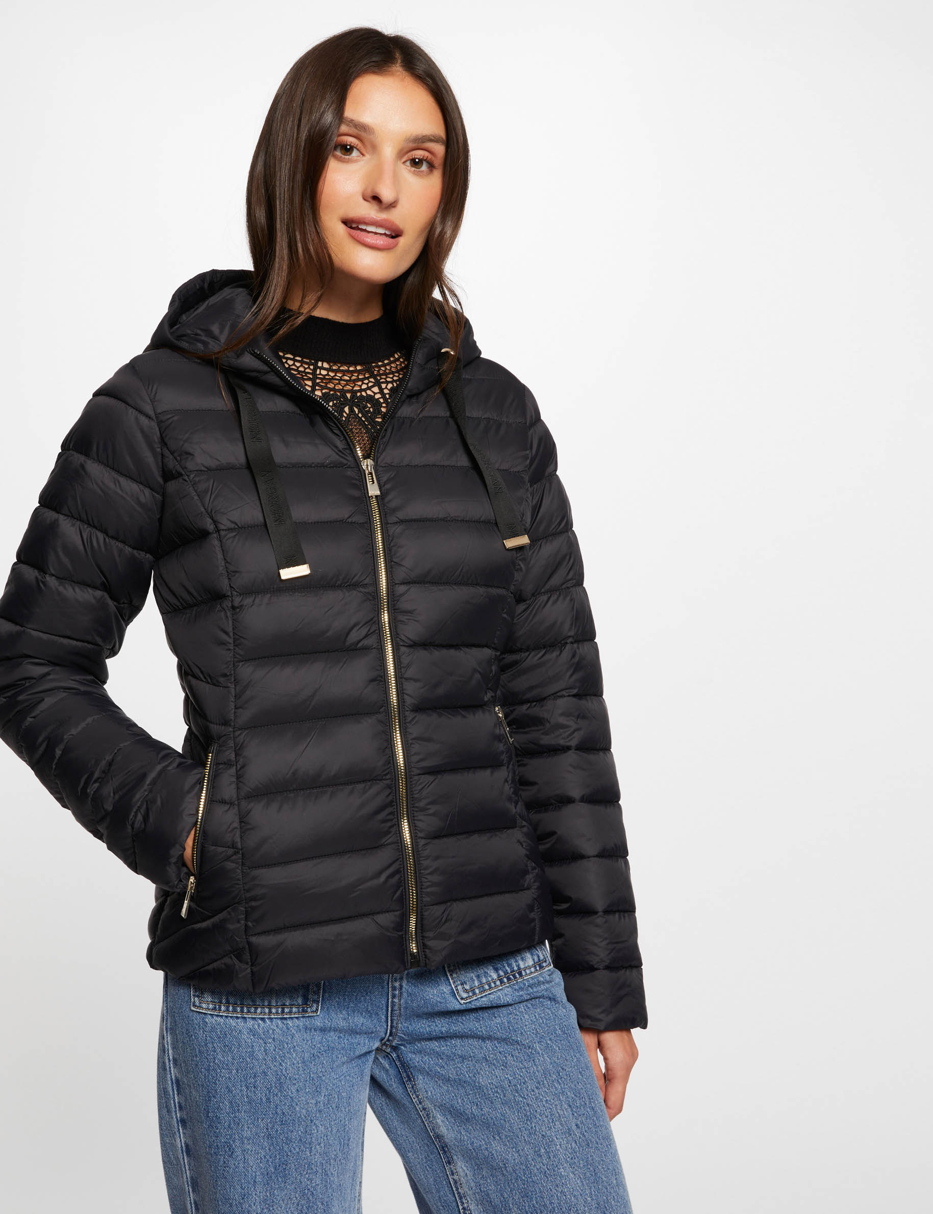 doudoune a capuche noir femme Doudoune à capuche noir femme