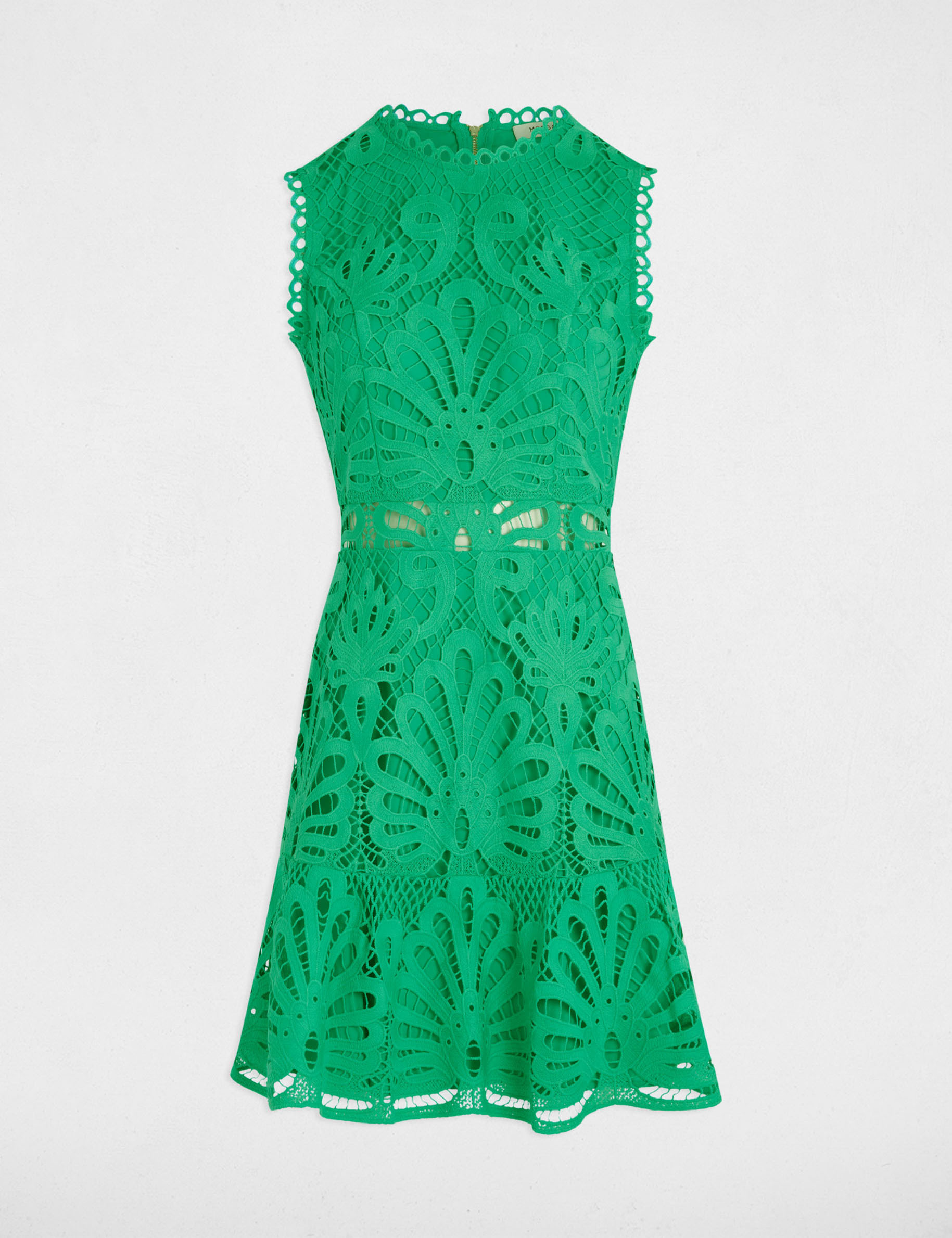 robe courte trapeze dentelle vert emeraude femme Robe courte trapèze dentelle vert émeraude femme