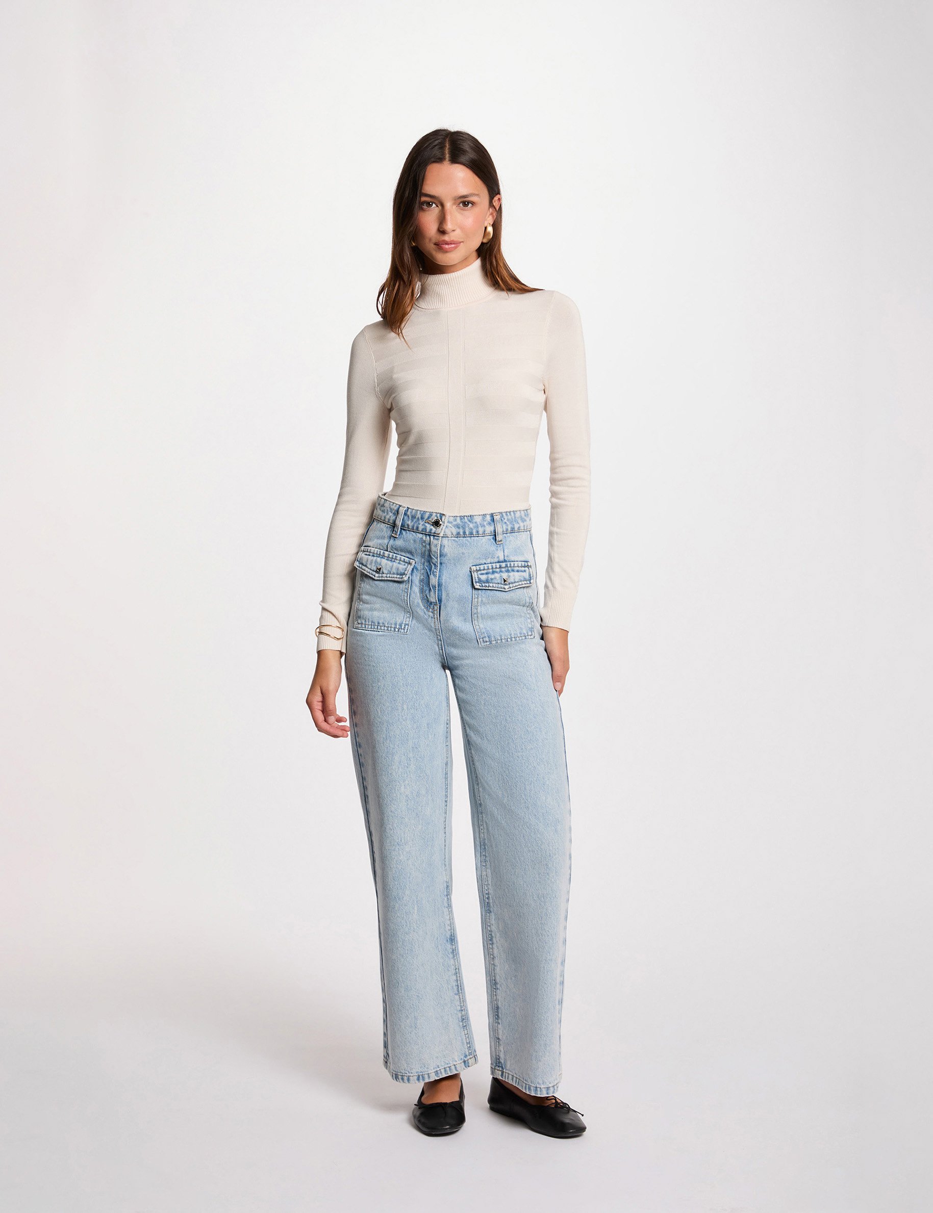 pull col roule ivoire femme Pull col roulé ivoire femme