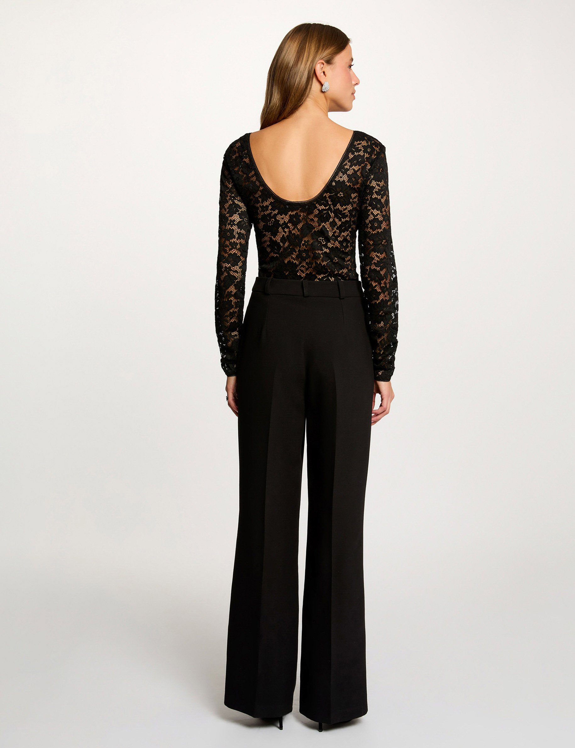 body dentelle decollete noir femme zwart vrouw