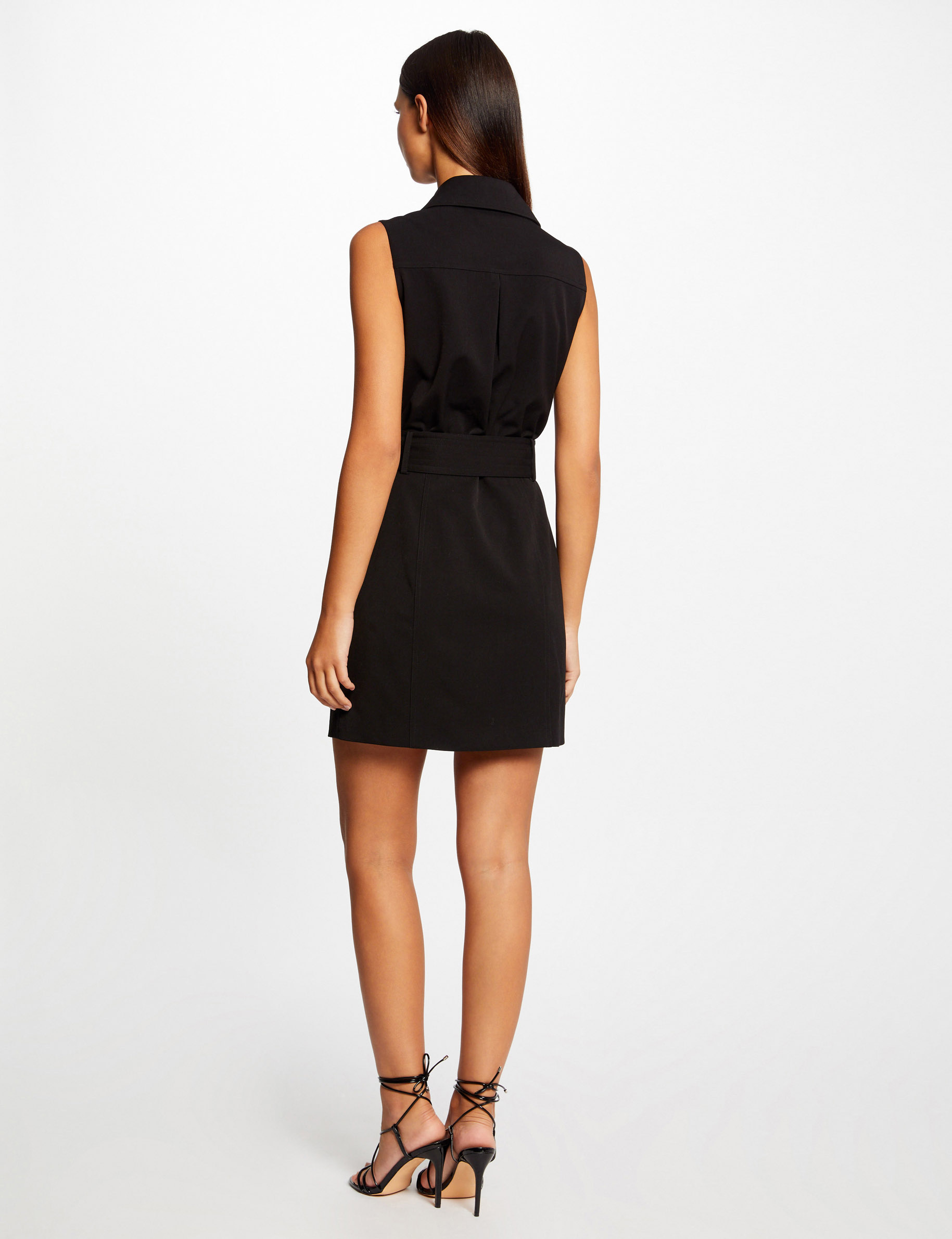 robe cintree zippee ceinturee noir femme Robe cintrée zippée ceinturée noir femme