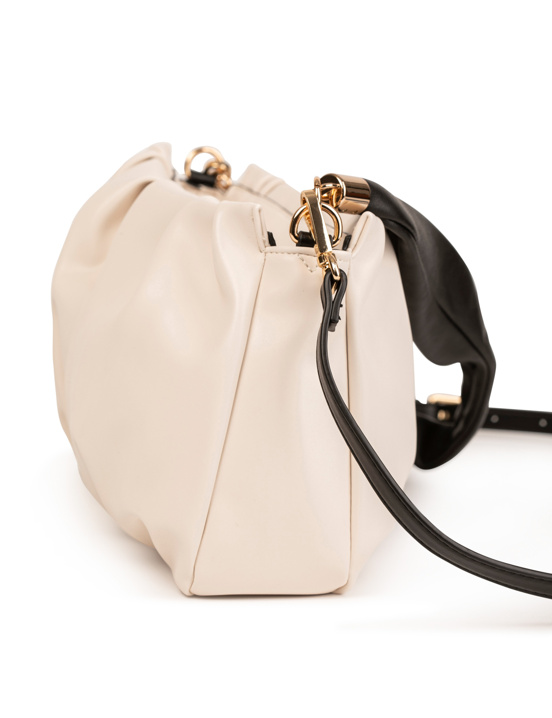 Sac pochette avec fronces beige femme