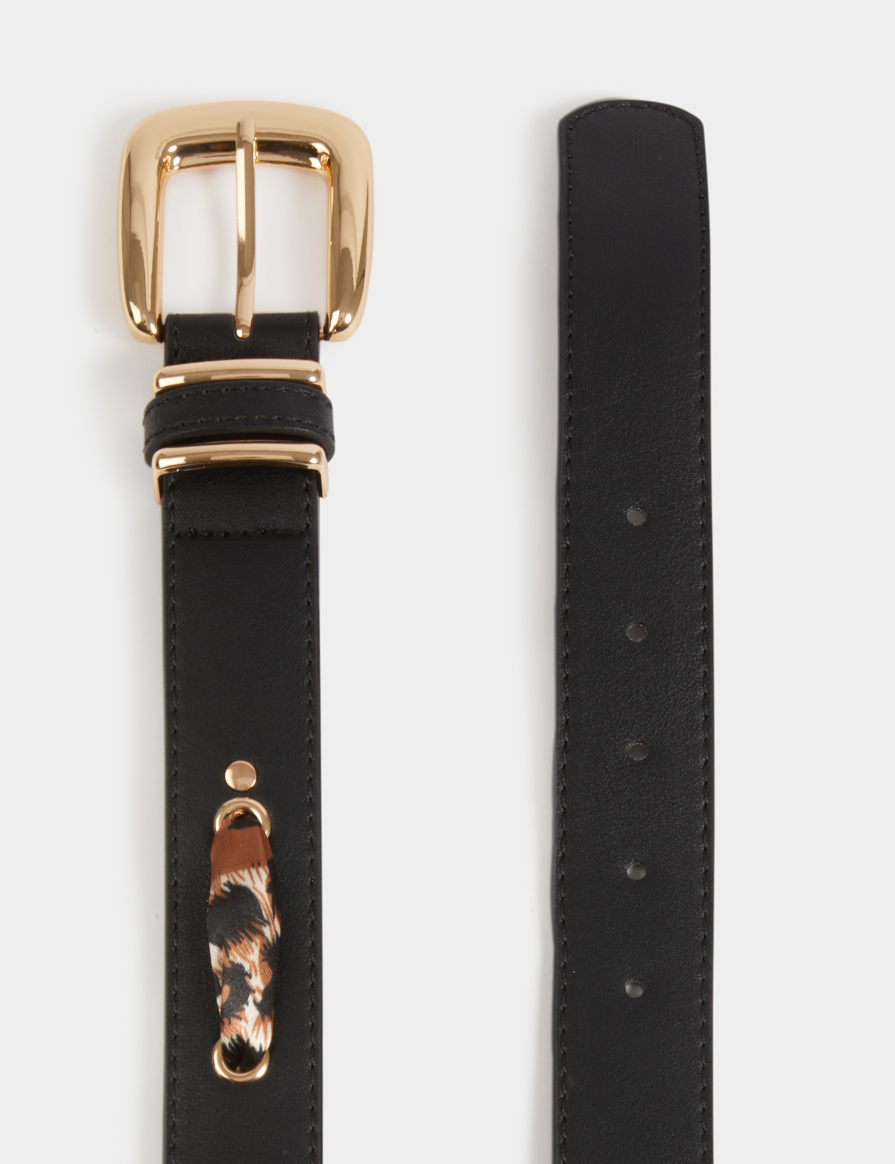 Ceinture large similicuir noir femme
