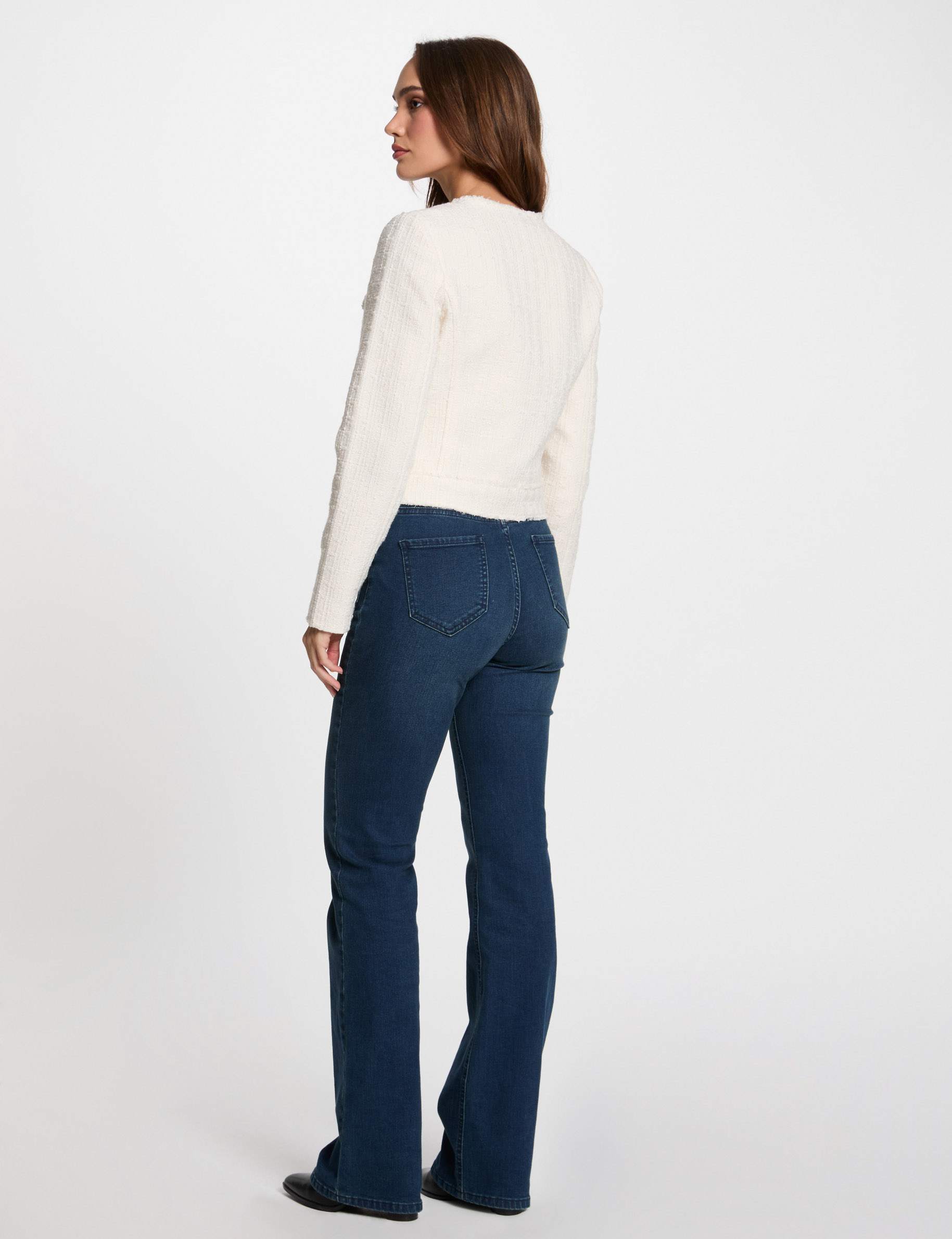kort tweed jasje ivoor vrouw Kort tweed jasje ivoor vrouw