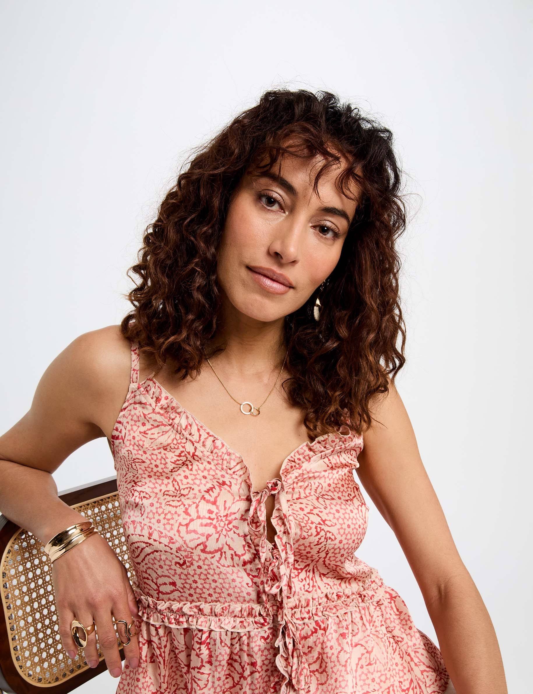 top bretelles imprime multicolore femme meerkleurig vrouw