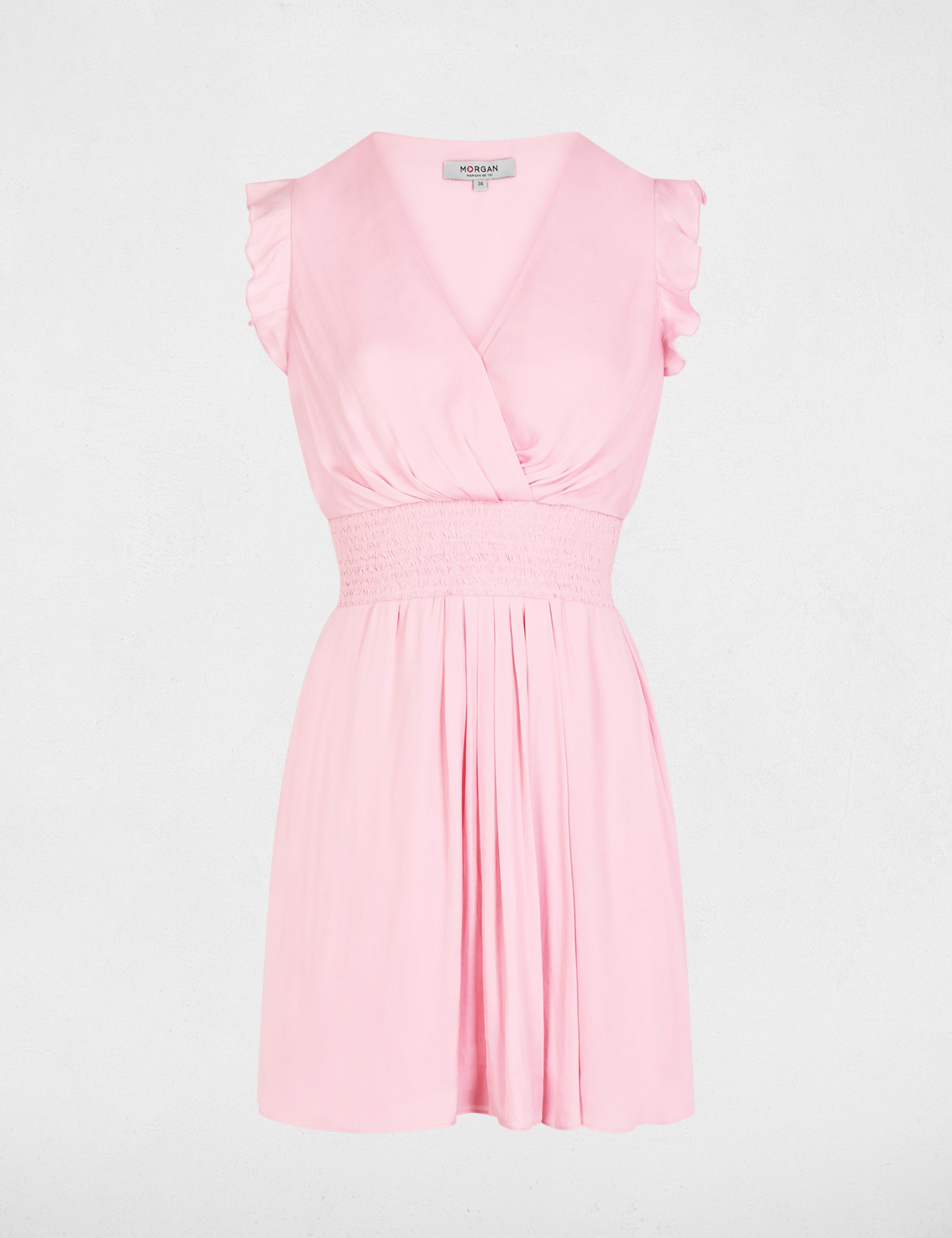 Robe courte fluide rose clair femme