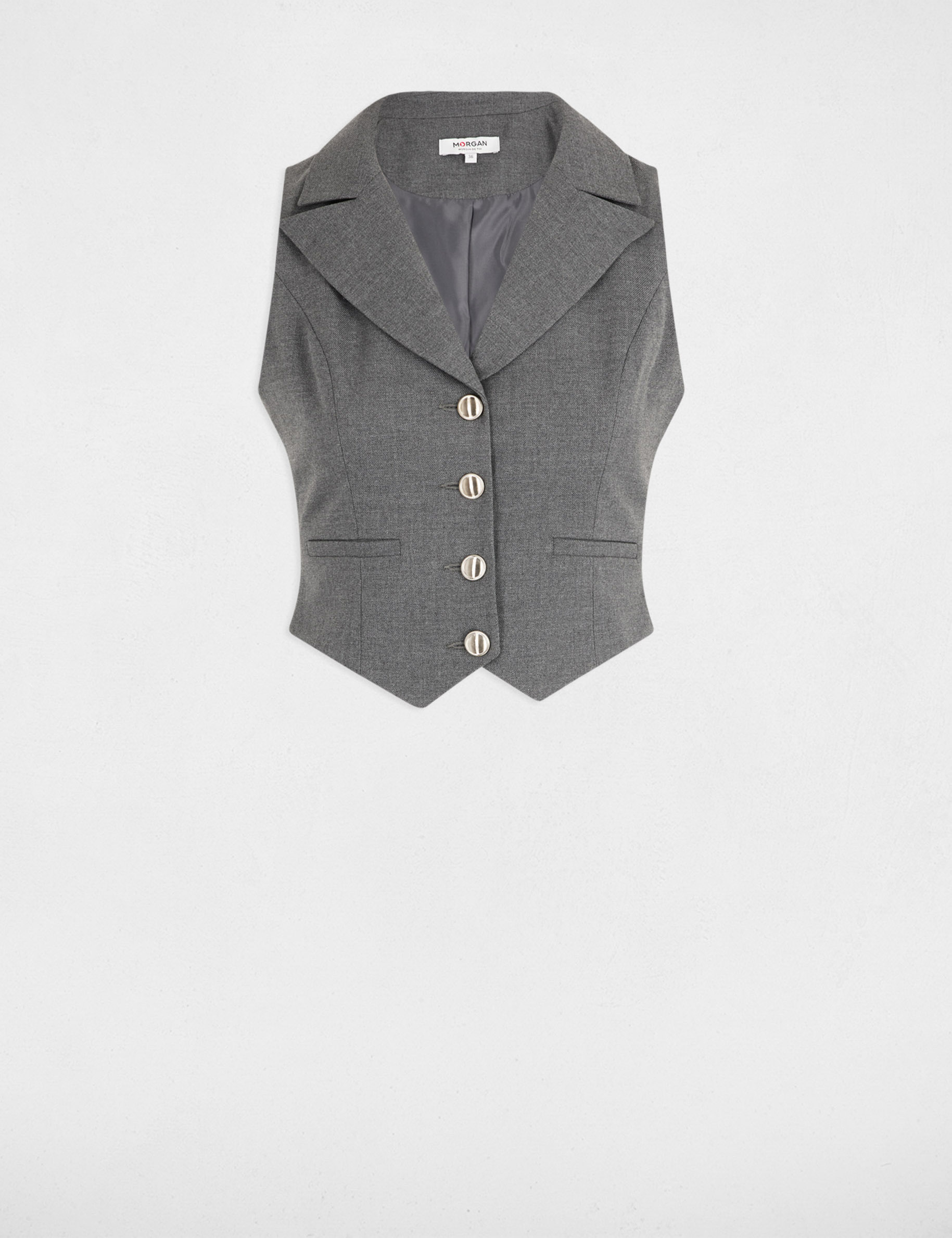 aansluitend mouwloos gilet gris clair vrouw Aansluitend mouwloos gilet gris clair vrouw