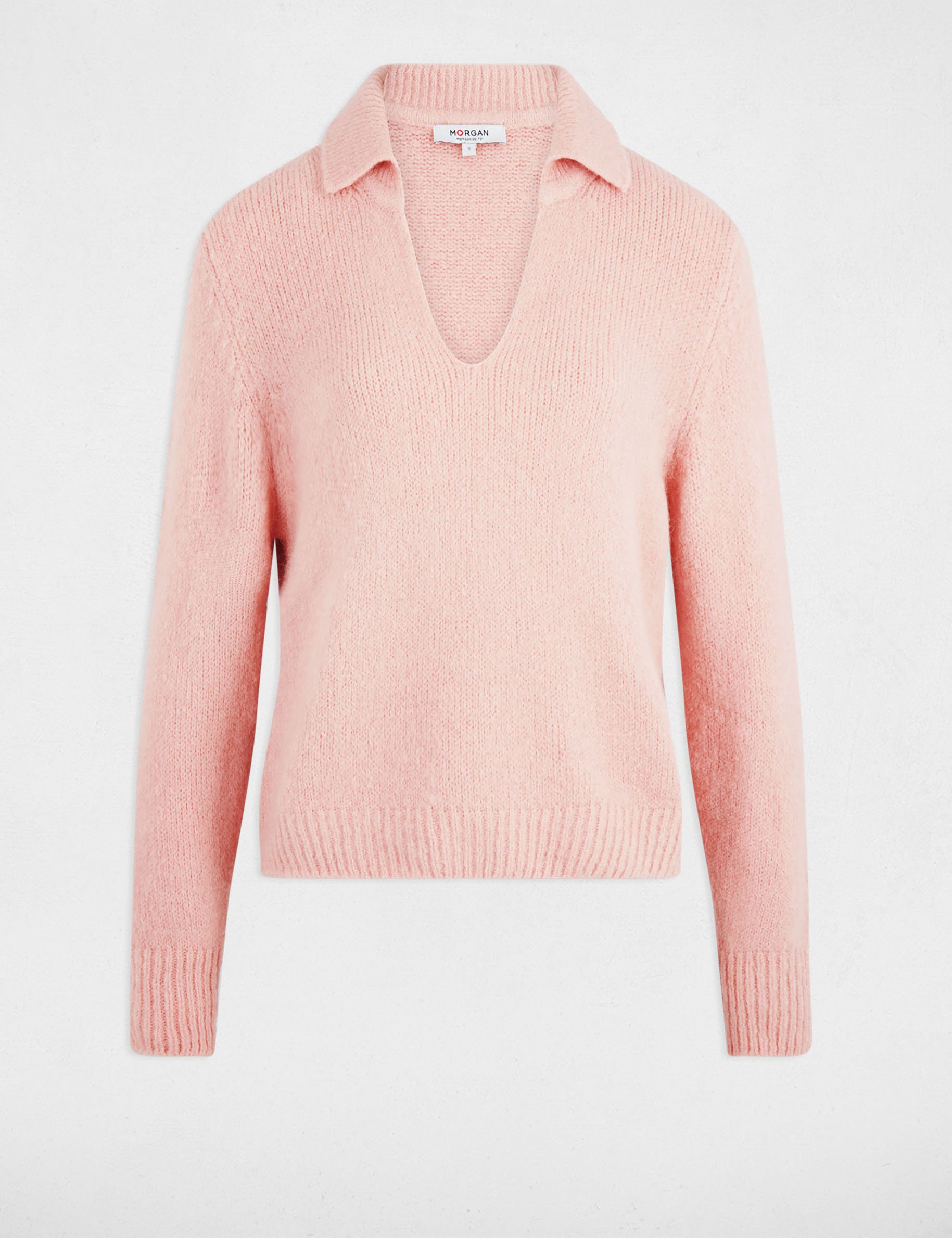 trui met polokraag poeder roze vrouw Trui met polokraag poeder roze vrouw