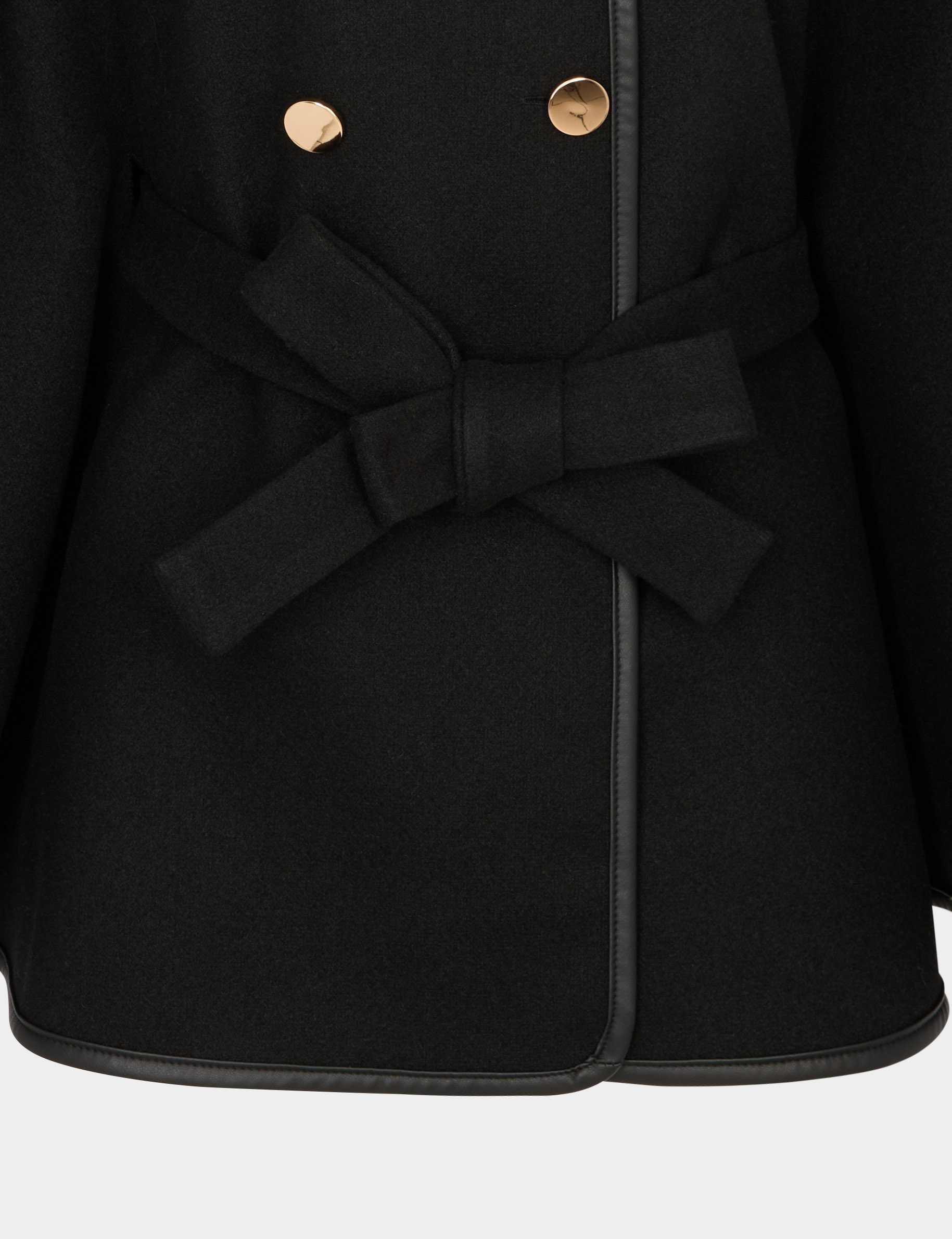 Poncho col montant noir femme