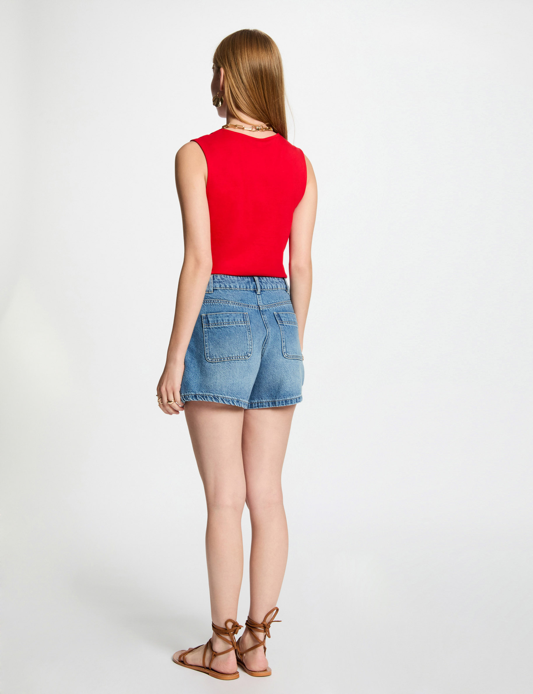 t shirt sans manches rouge femme T-shirt sans manches rouge femme