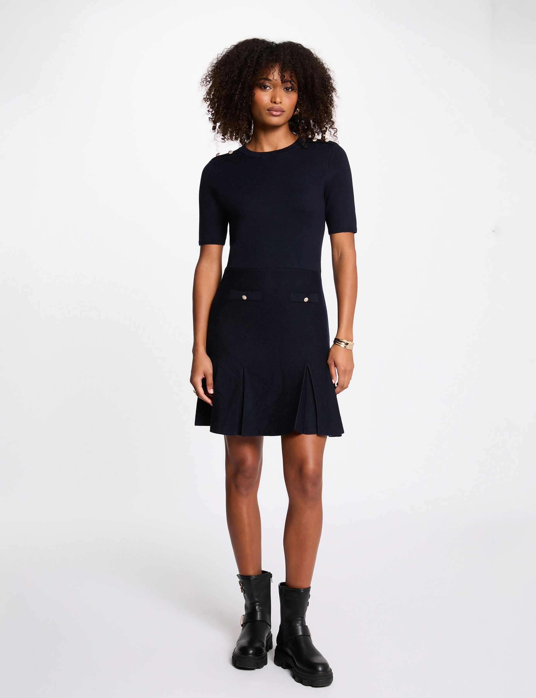 robe courte trapeze bleu marine femme Robe courte trapèze bleu marine femme